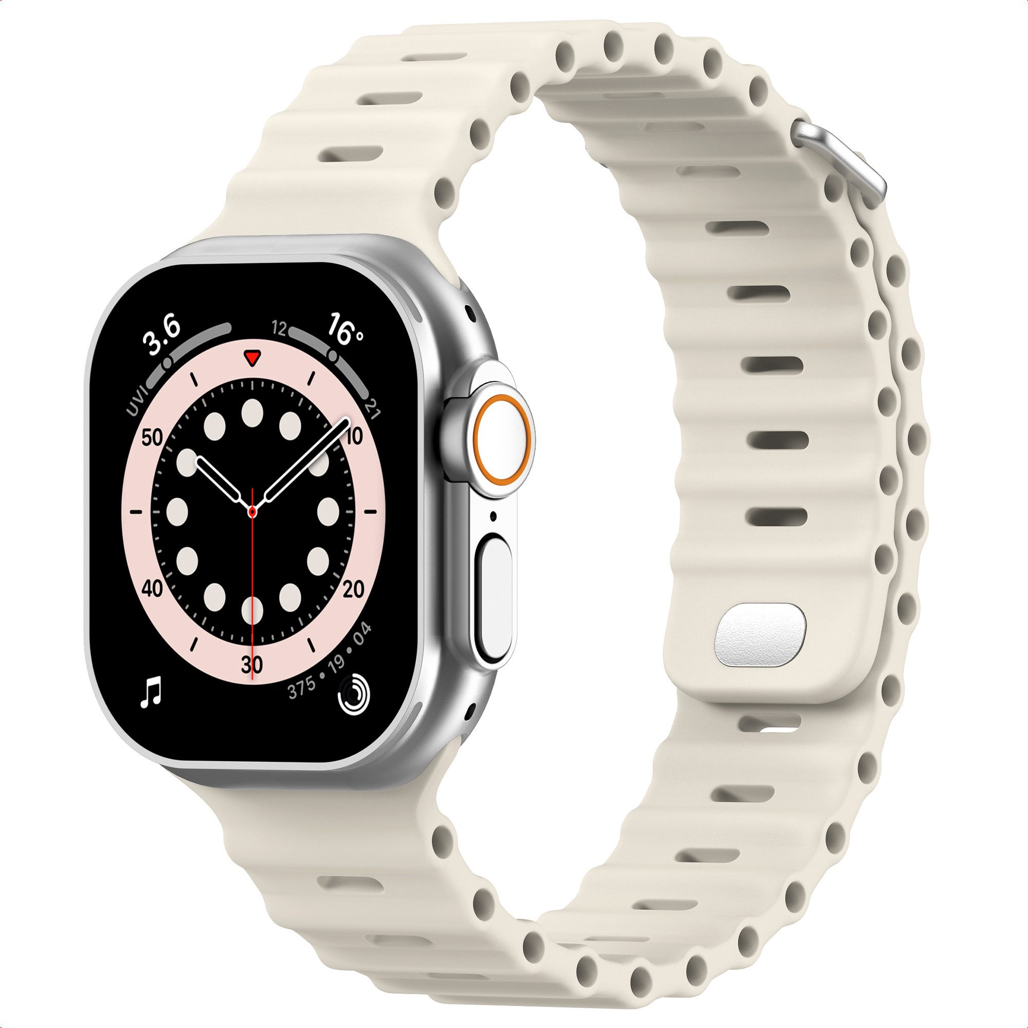 Accezz Smartwatch-Armband Accezz Ocean Armband für Apple Watch, 44/45/46/49 mm - Polarstern