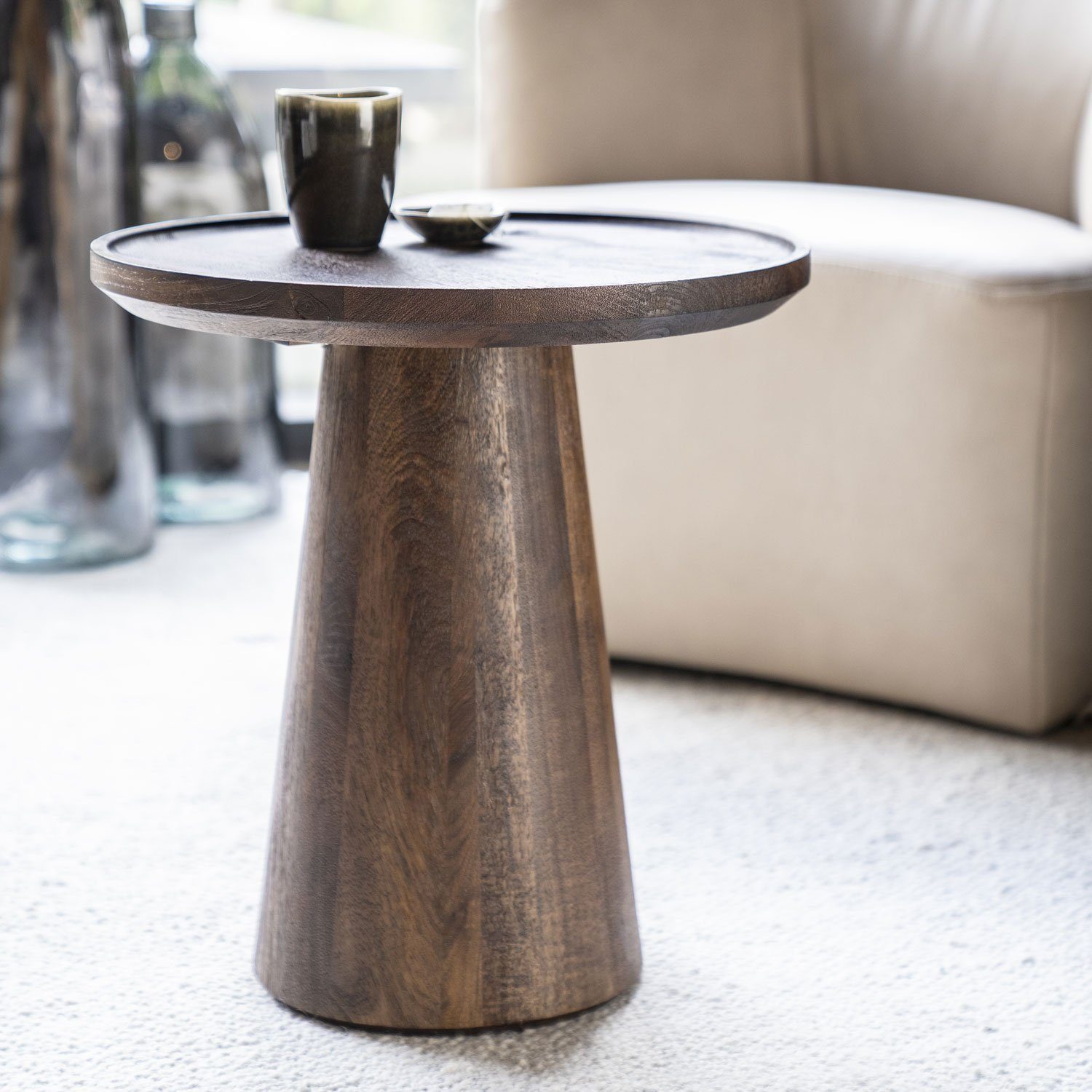 Maison ESTO Beistelltisch Couchtisch rund MARON Ø 46 cm Mangoholz günstig online kaufen