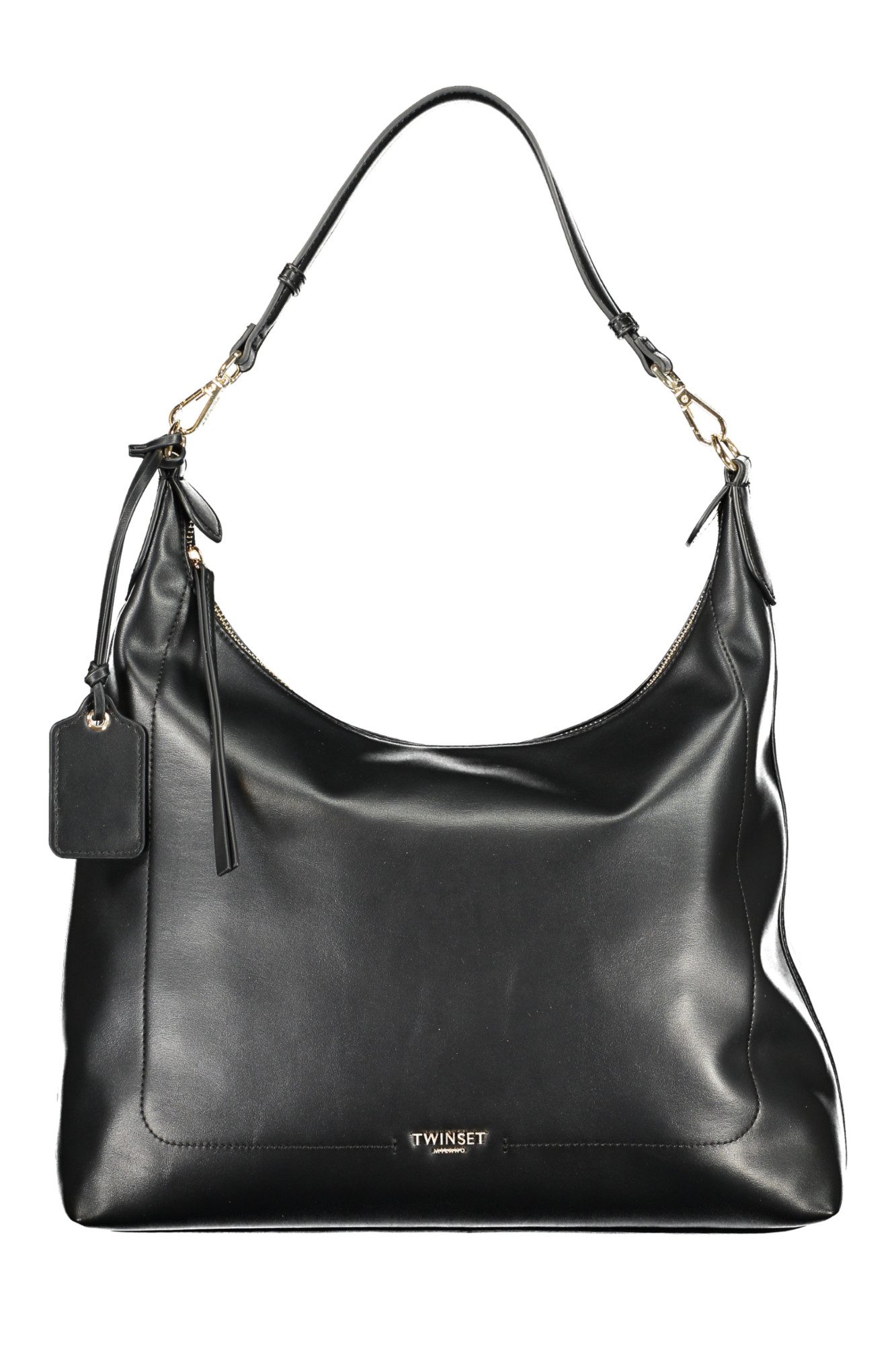 TWINSET Umhängetasche, Elegante Damen Hobo Bag Schwarz mit Abnehmbarem Schulterriemen