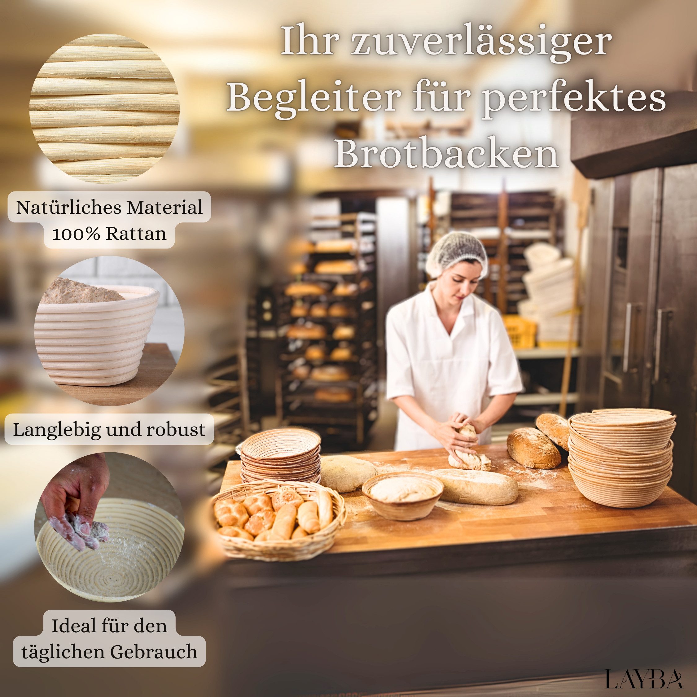 Layba Gärkorb LAYBA Gärkorb oval 1 Stück mittel