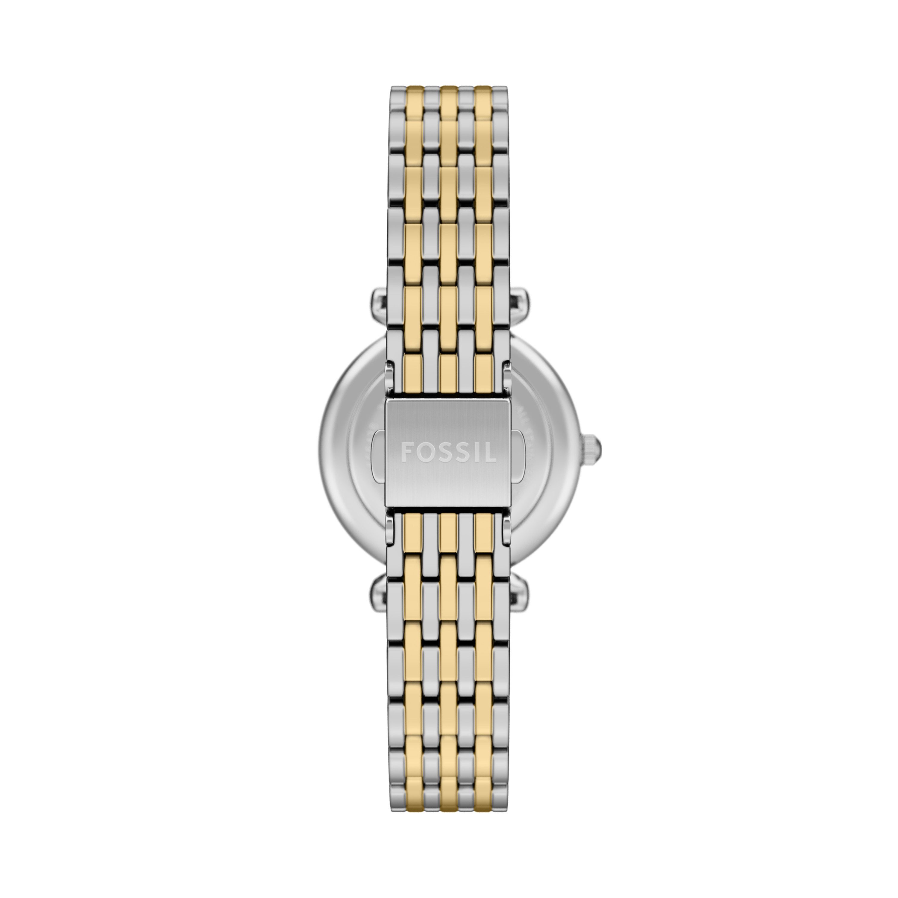 Fossil Quarzuhr CARLIE ES5438, Armbanduhr, Damenuhr, Edelstahlarmband, analog, Glassteine