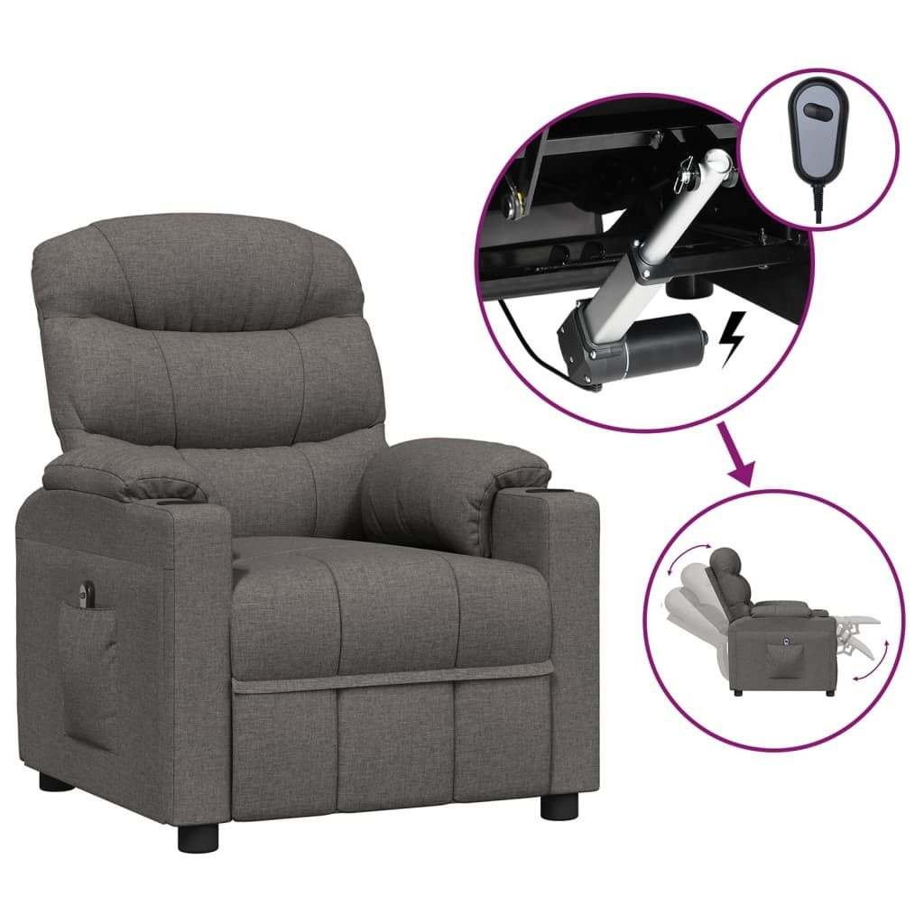 vidaXL Sessel Relaxsessel Elektrisch Dunkelgrau Stoff günstig online kaufen