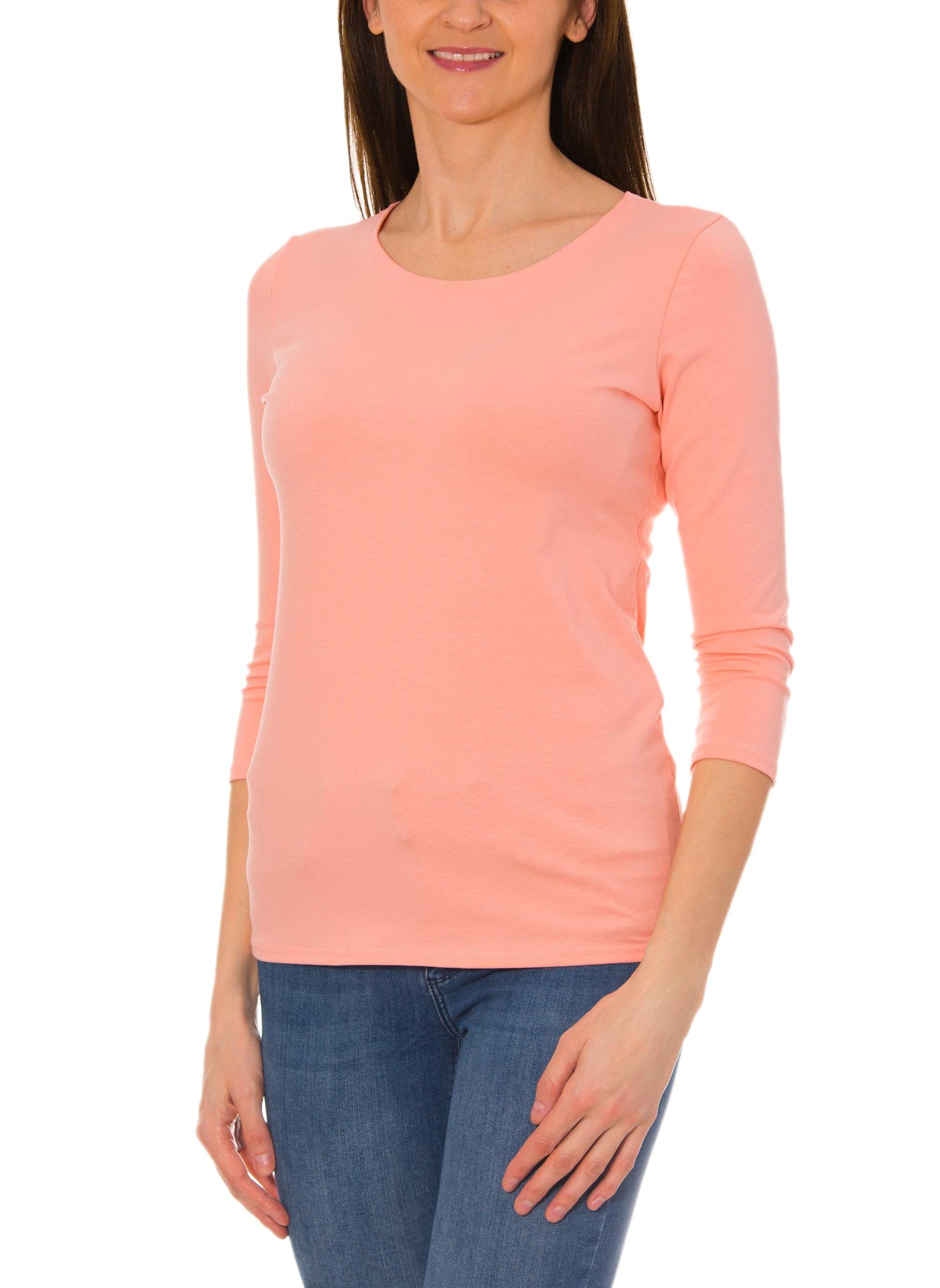 Alkato Longshirt Alkato Damen Shirt 3/4 Arm mit Rundhals günstig online kaufen