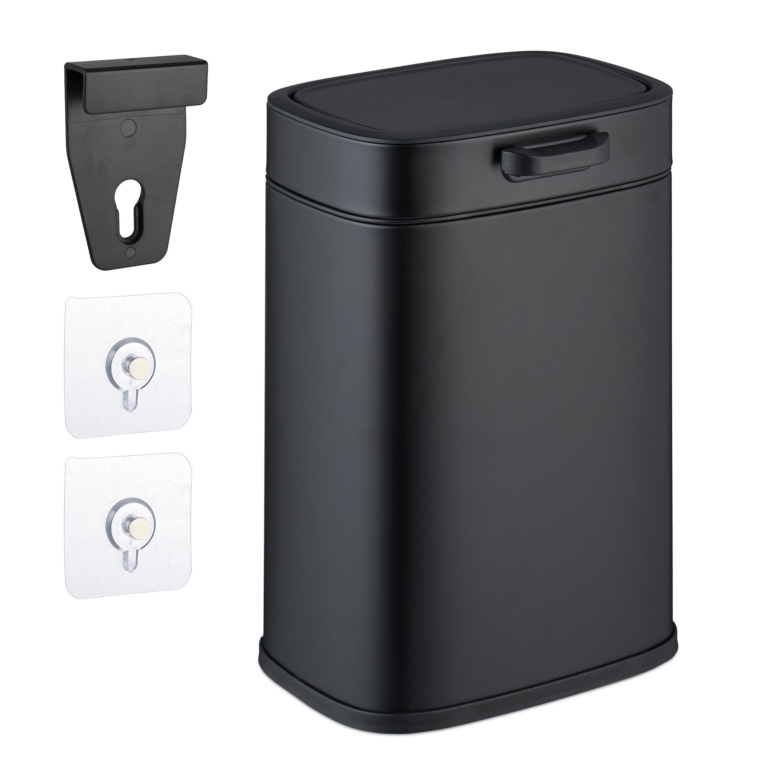 relaxdays Mülleimer Hängender Küchenmülleimer 5 l, schwarz