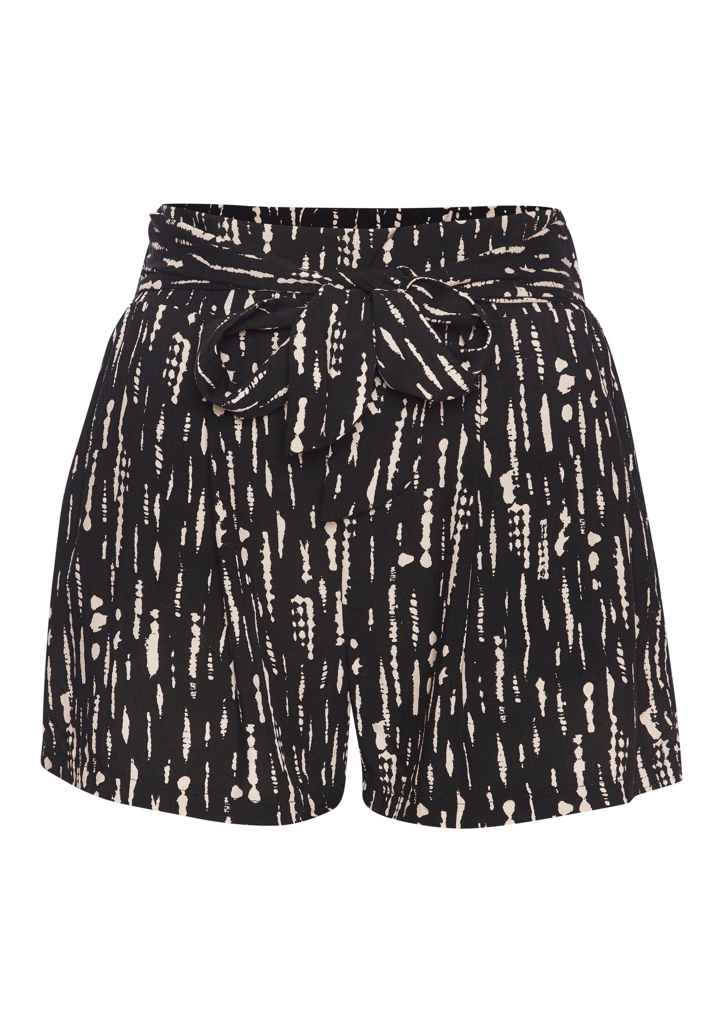 s.Oliver Webshorts mit Alloverprint und Bindegürtel, kurze Hose, lockere Pa günstig online kaufen