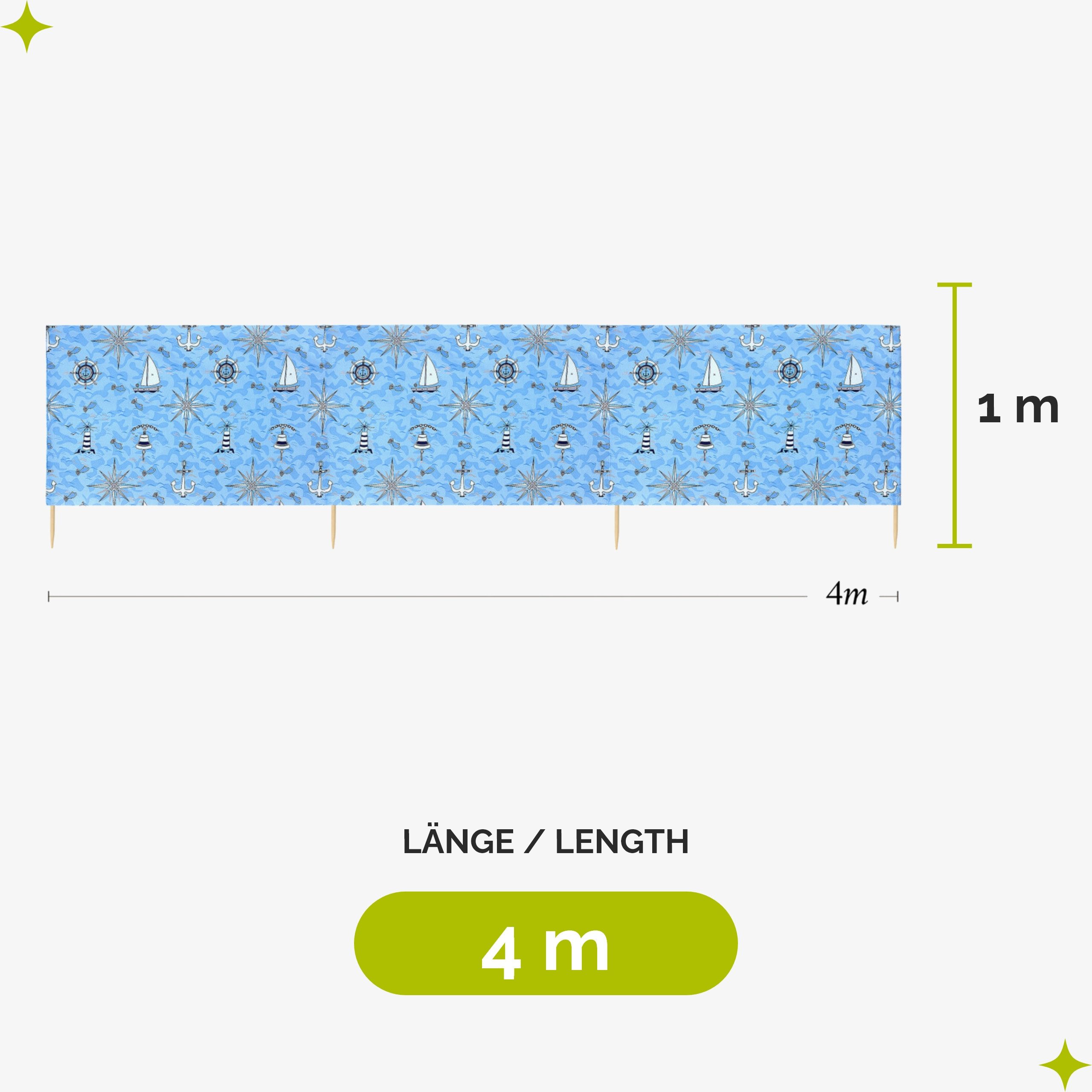 Garronda Windschutz Strand Sichtschutz 4m lang günstig online kaufen