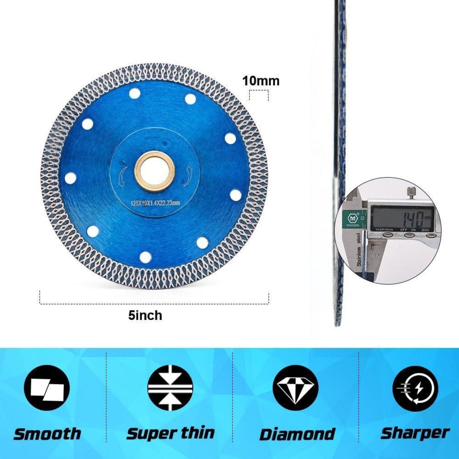LuxusKollektion Diamanttrennscheibe Diamanttrennscheibe Turbo Granit Marmor Fliesen Beton 125mm – Bild 3 von 5