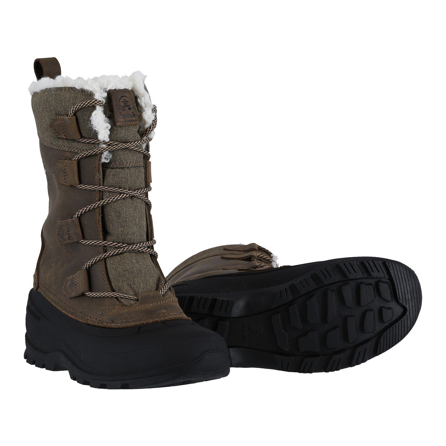 Kamik Snowgem (Leder, Nylon, wasserdicht) fossilbraun Damen Winterstiefel günstig online kaufen