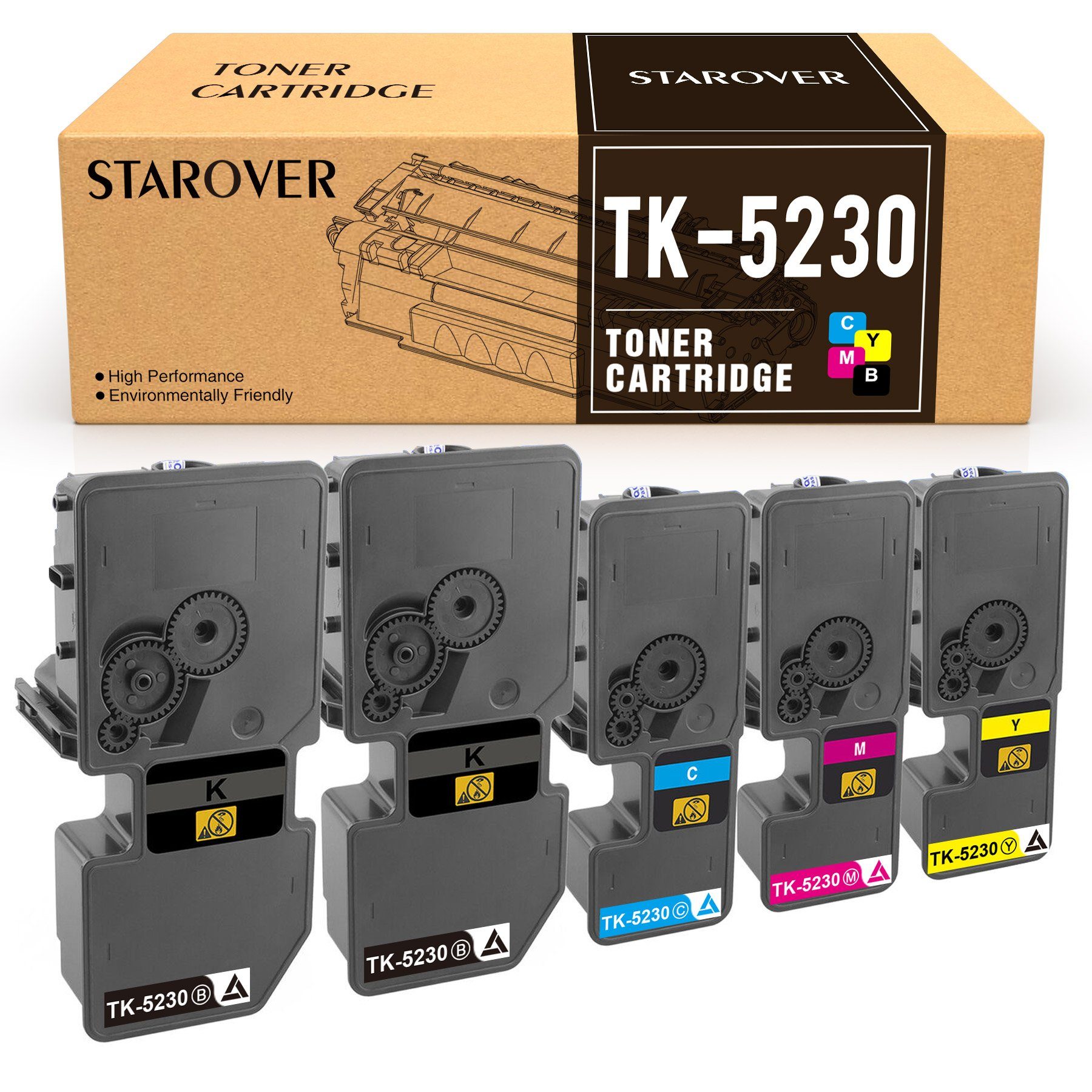 STAROVER Tonerkartusche 5er TK 5230 TK5230 für Kyocera ECOSYS, (M5521cdn M5521cdw P5021cdn P5021cdw)