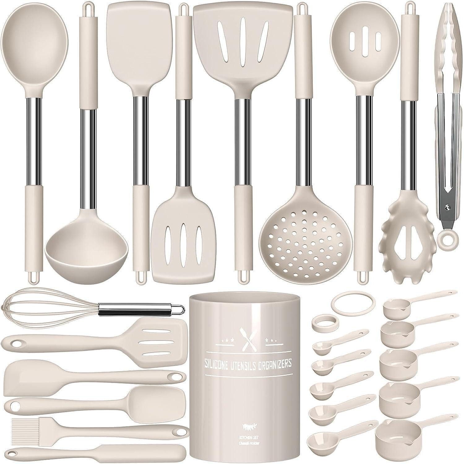 Terlulu Kochbesteck-Set 26tlg. Silikon Kochutensilien Set mit