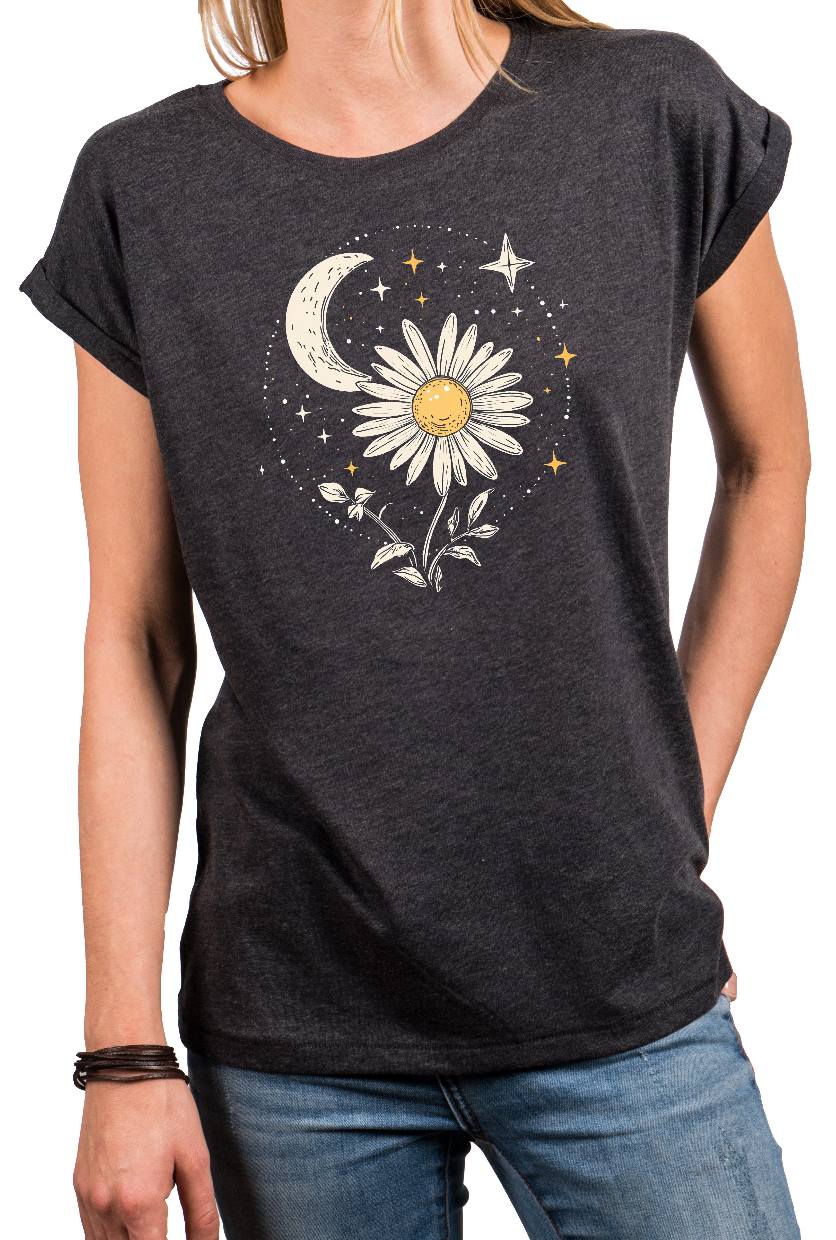 MAKAYA Print-Shirt Damen Flower Power Oberteil günstig online kaufen