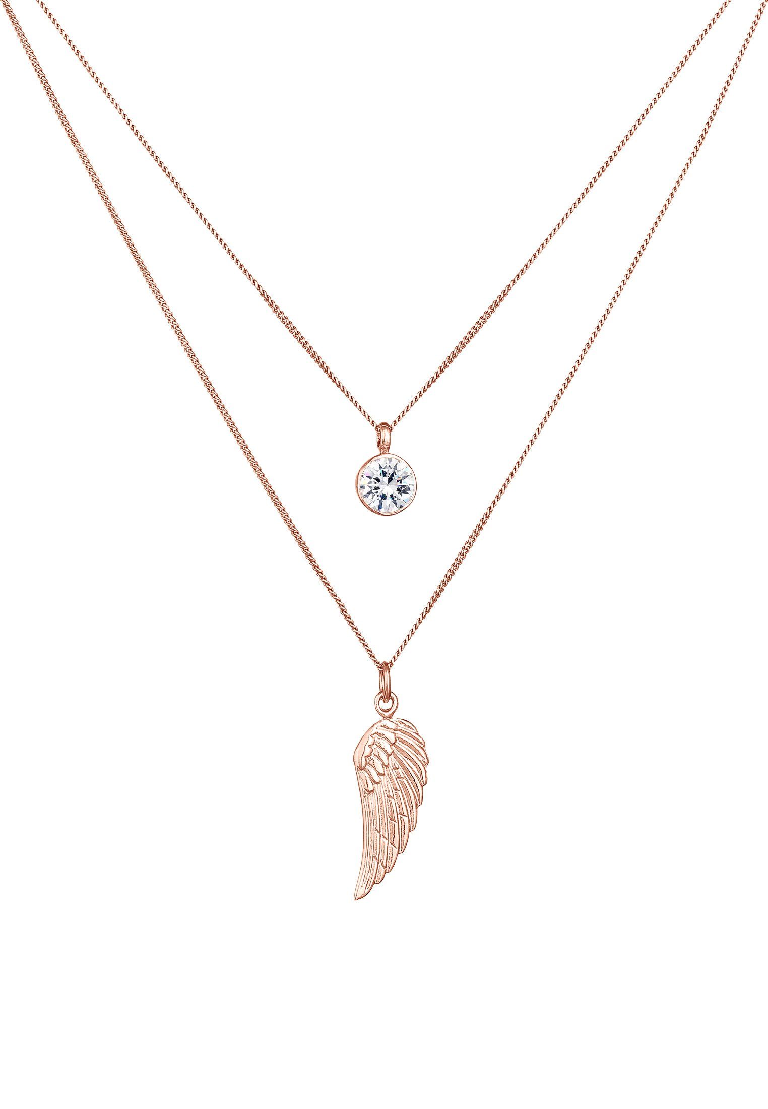 Elli Ketten-Set Layer Flügel Symbol 925 Silber, mit Kristallen von Swarovsk günstig online kaufen