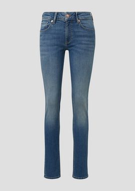 QS Stoffhose Jeans Catie / Slim Fit / Mid Rise / Slim Leg Waschung, Label-Patch