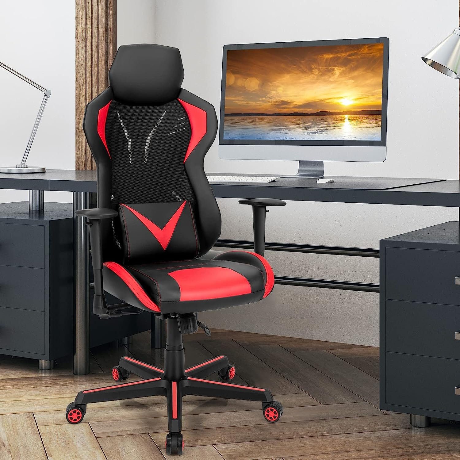Bürostuhl, bis KOMFOTTEU 150 kg Gaming-Stuhl rot
