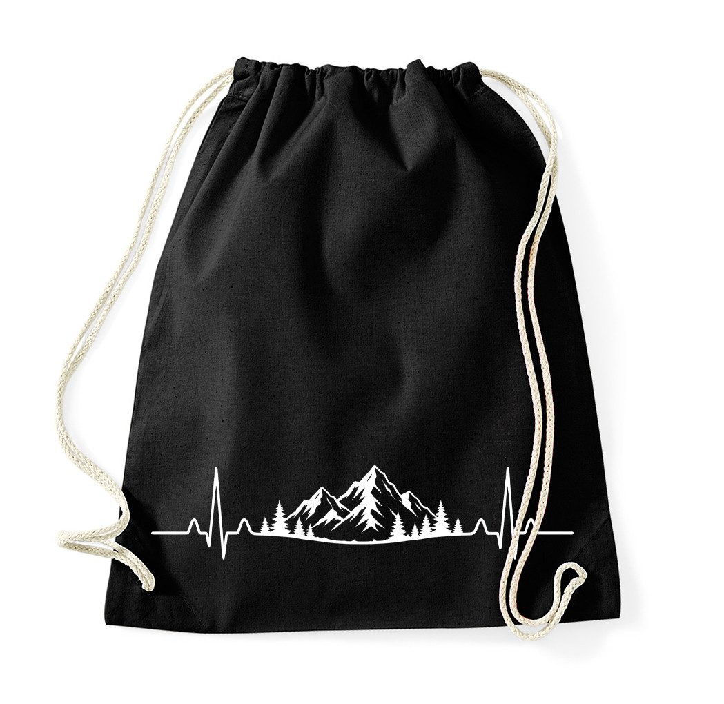 Turnbeutel heartBeatAlpen Beutel Turnbeutel Bergmotiv Print Wander Freizeit
