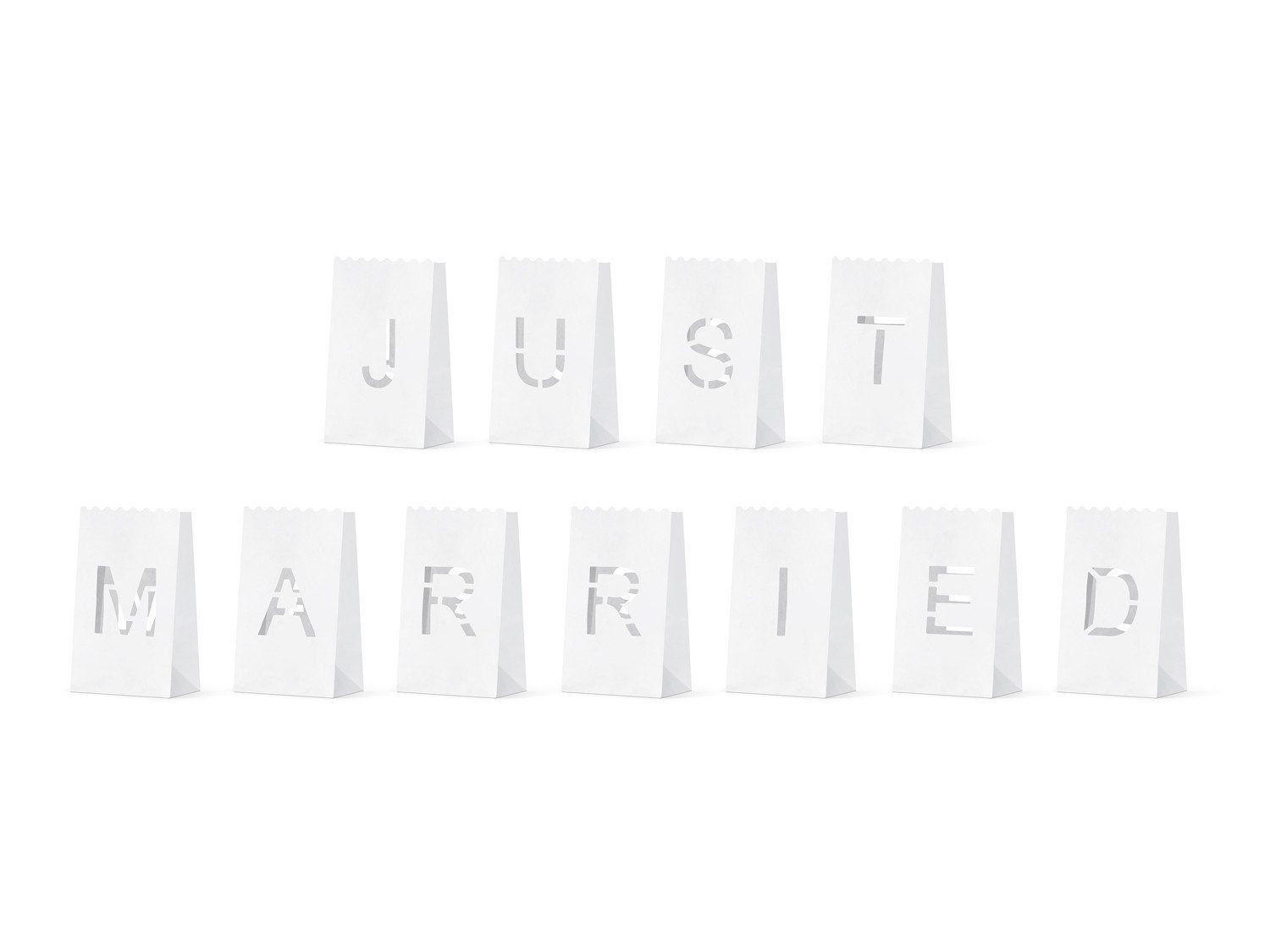 partydeco Papierlaterne, Papierlaterne Just Married / Hochzeit 19cm, 11 Stück