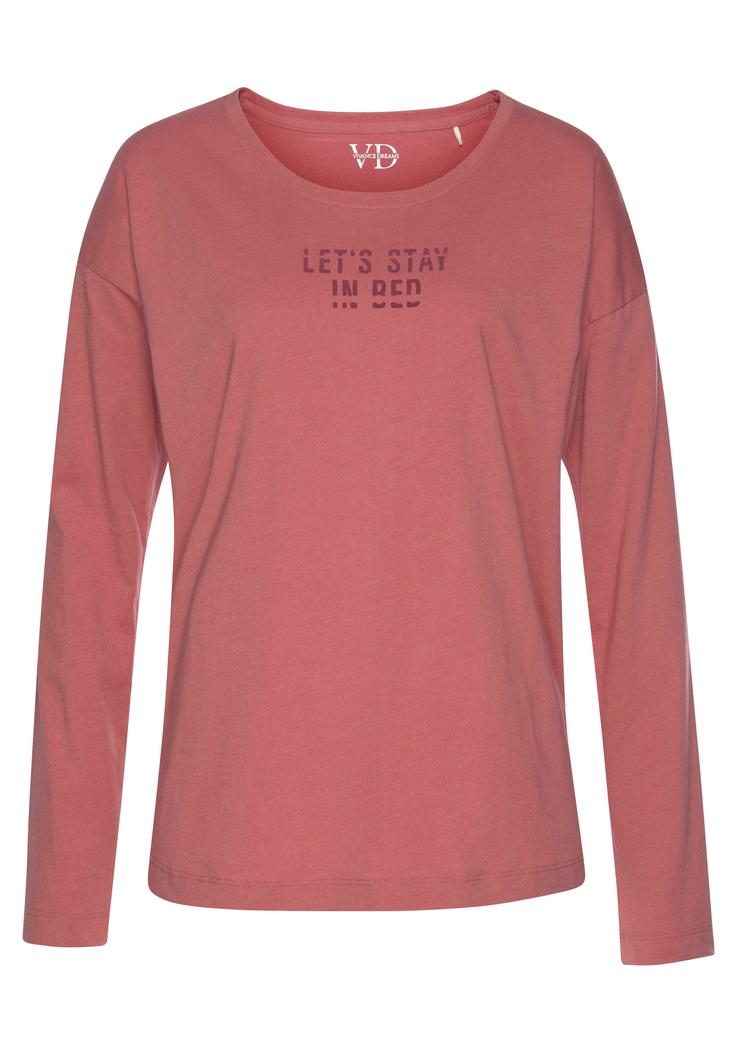 Vivance Dreams by Lascana Pyjama (Set, 2 tlg) mit Schriftprint und gemusterter Hose