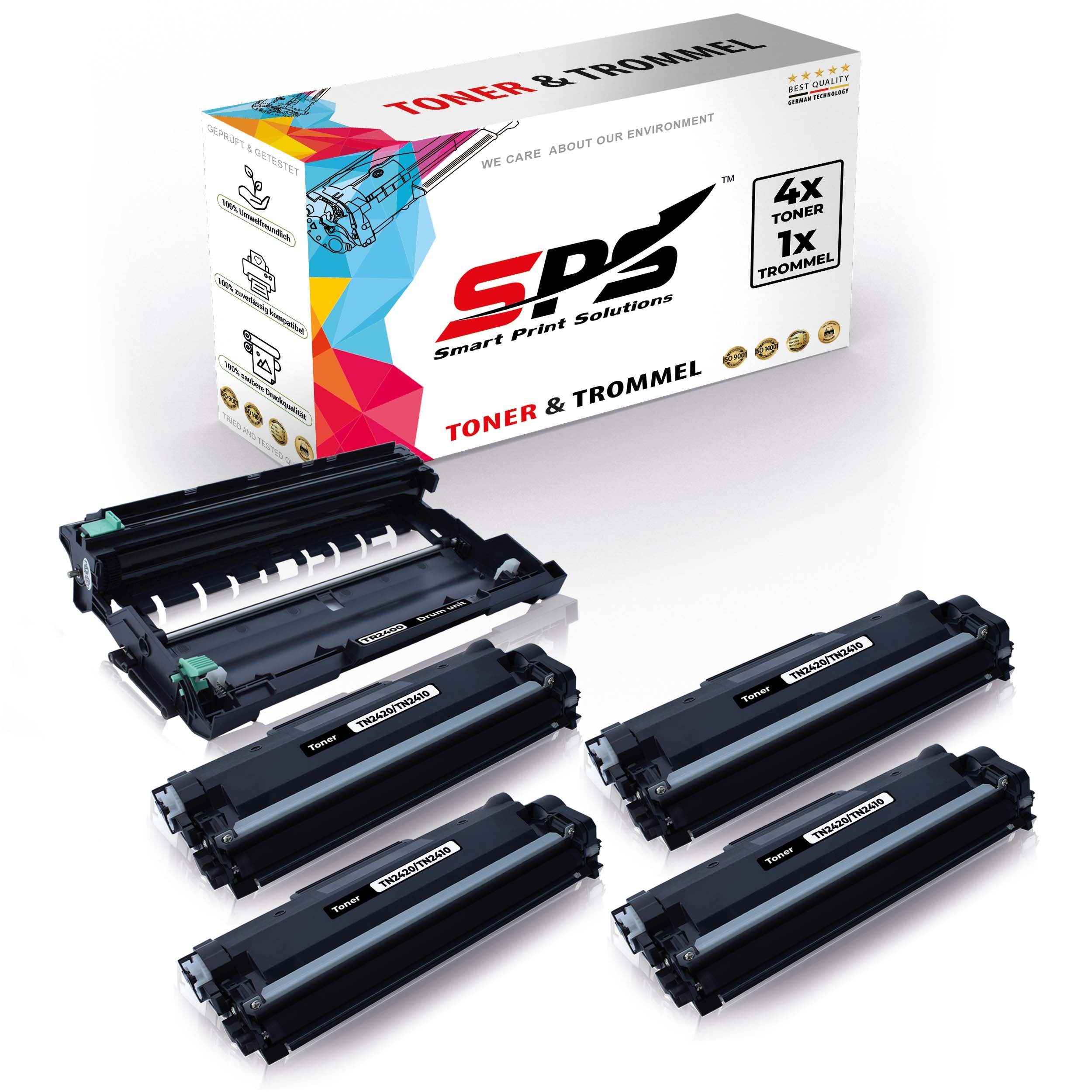 SPS Tonerkartusche Kompatibel für Brother DCP-L2510 DR-2400 TN-2420, (5er Pack)