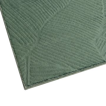 Teppich Teppich Wohnzimmer rutschhemmend Blättermuster grün, Teppich-Traum, rechteckig, Höhe: 16 mm