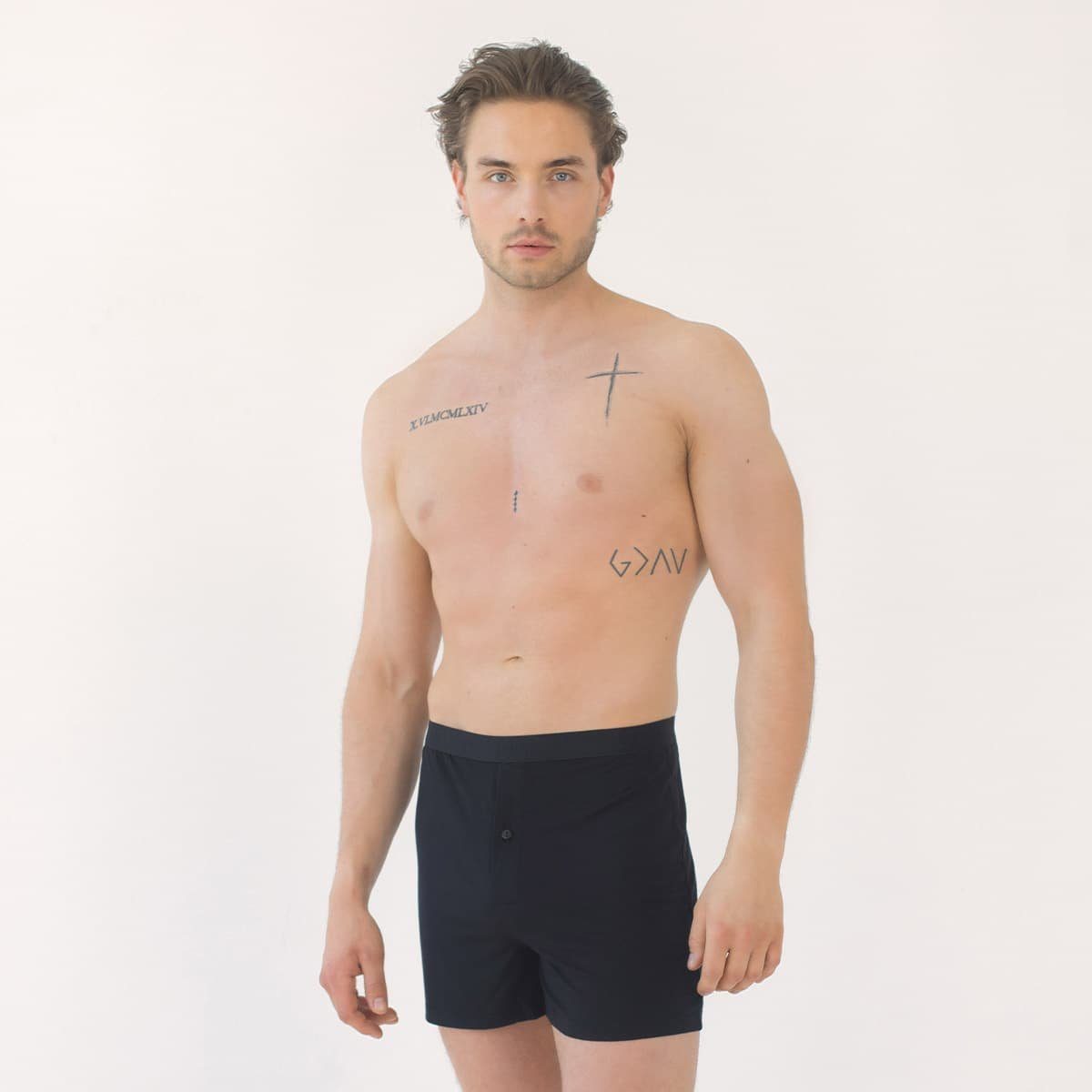 BEECH Loungewear Boxershorts Retro Boxershorts Pants Herren Männer Unterhosen aus Buchenholzfasern Modal, Komfortbund mit Logo, langes und lockeres Hosenbein