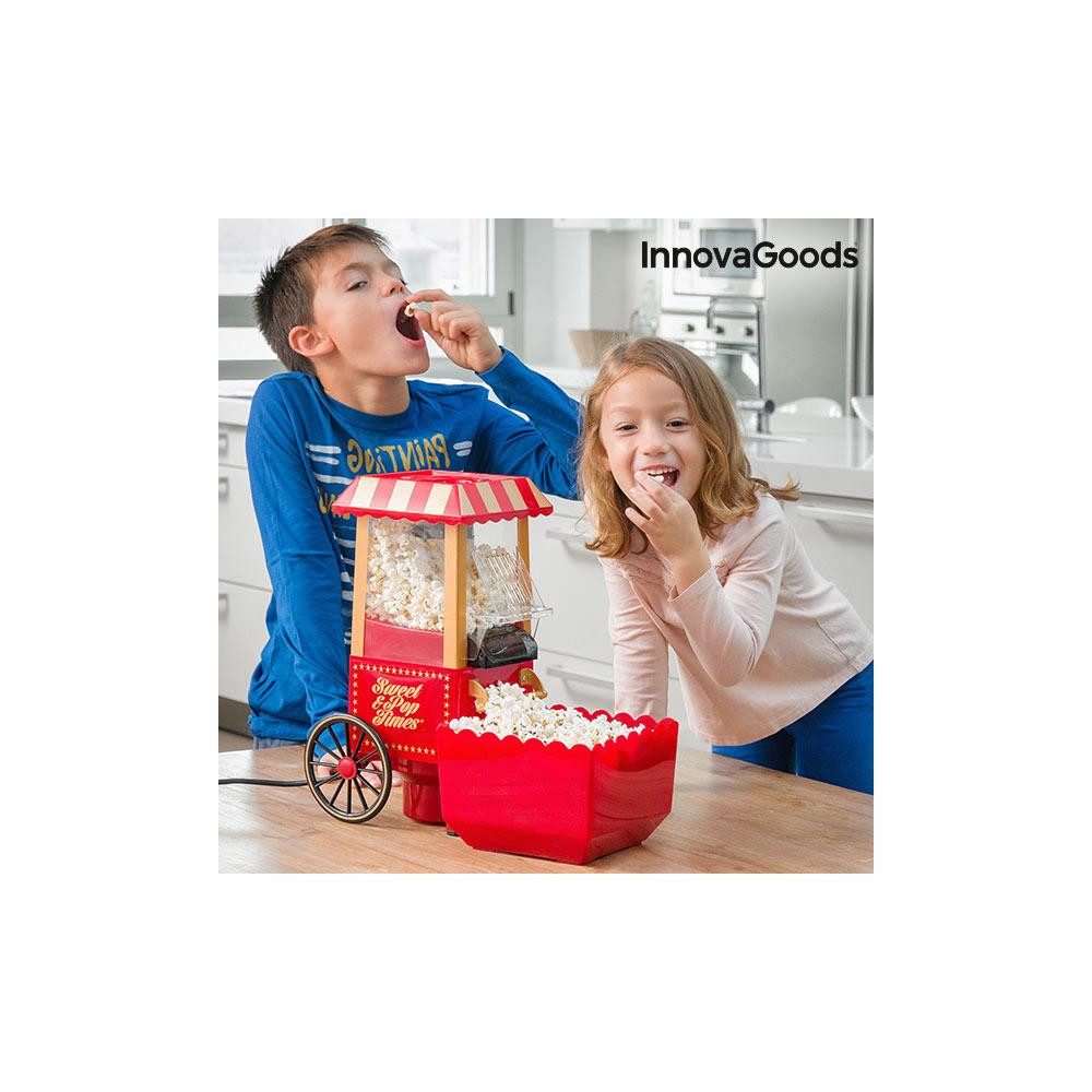 InnovaGoods Popcornmaschine Popcornmaschine Sweet Pop Times 1200W Rot Party Popcornmaker Vintagel