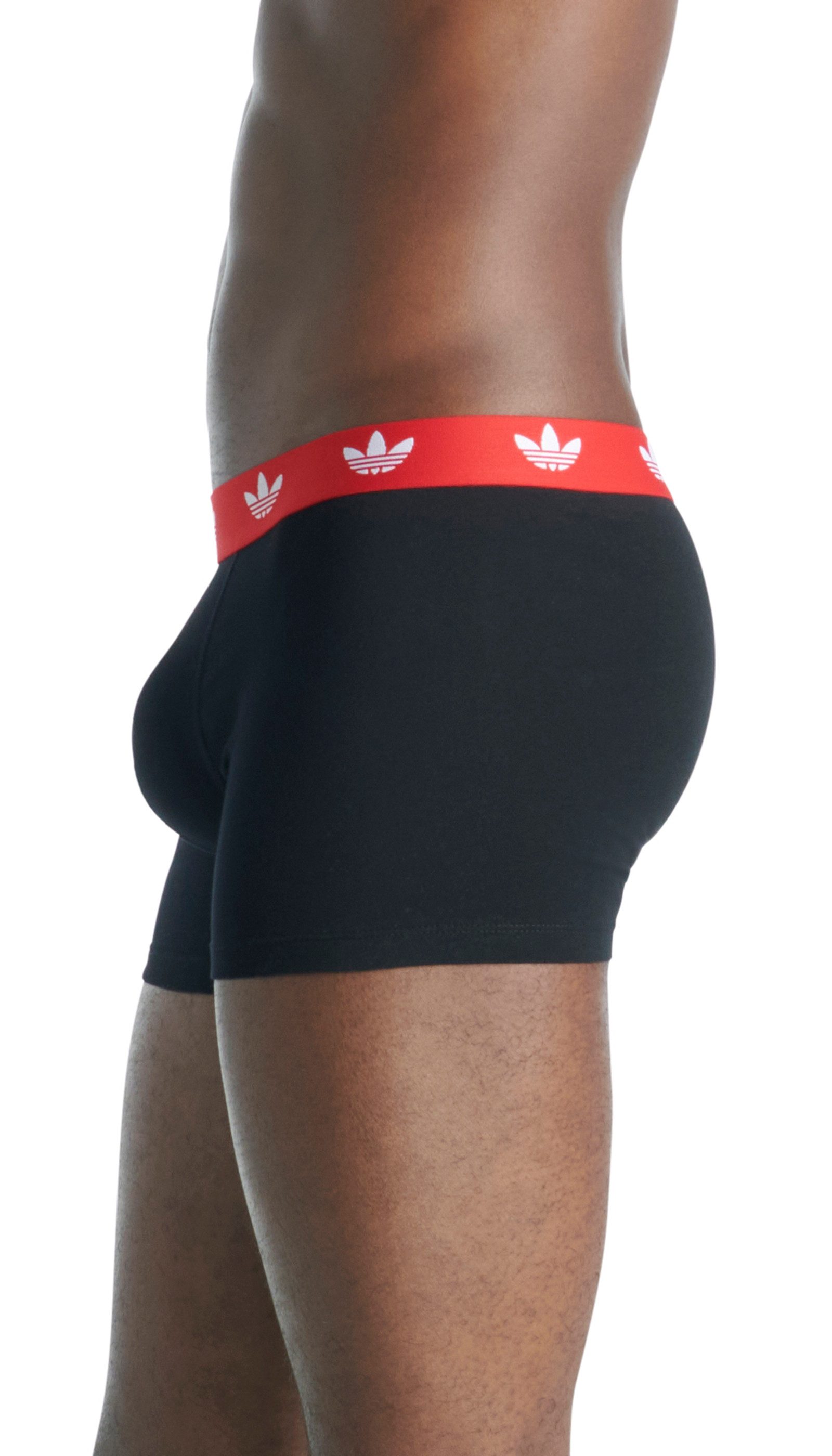 adidas Originals Trunk Comfort Flex Cotton (2er Pack) weich, elastisch, Baumwollmix, Logo-Bund, ohne Eingriff