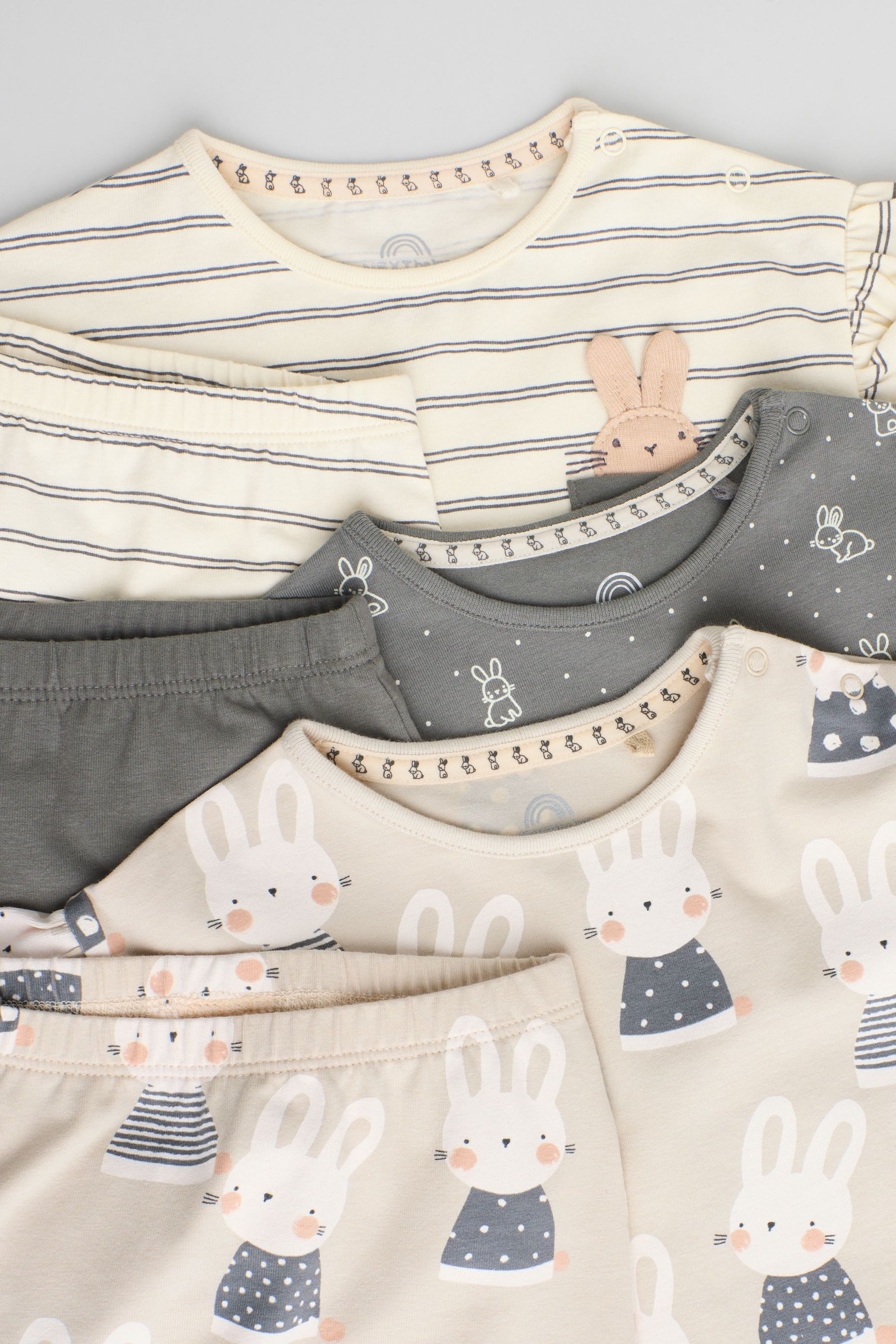 Next Shirt & Leggings Baby-Langarmshirts und Leggings, 6-teiliges Set (6-tlg)