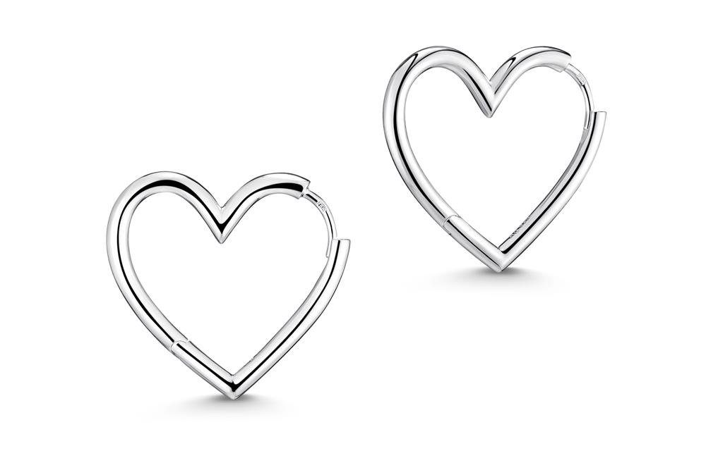 Silberkettenstore Creolen-Set Herz-Creolen 15mm - echt 925 Silber – Bild 3 von 5