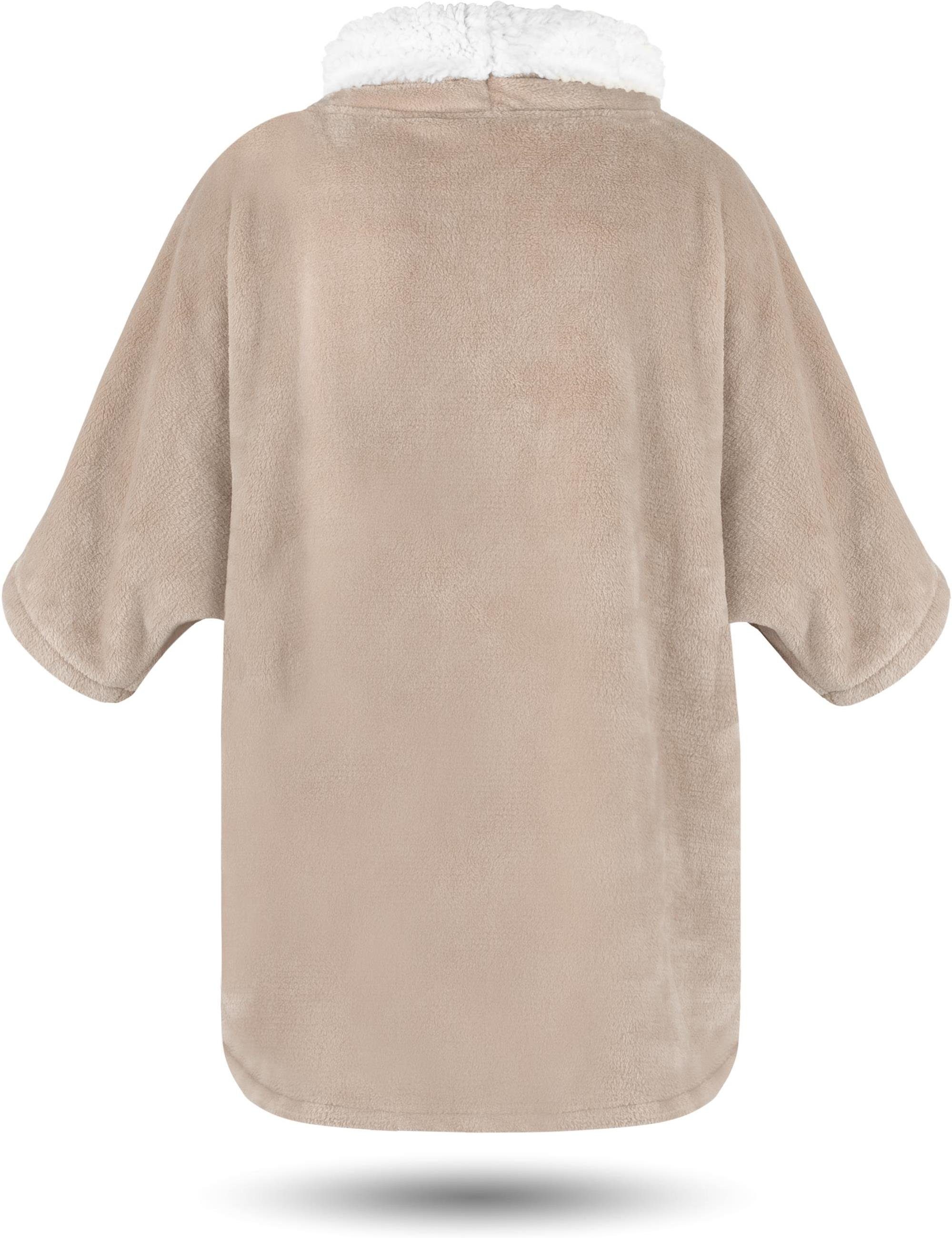 normani Fleecepullover Oversize Pullover Merlo Kuscheliger Home-Pulli mit Rollkragen