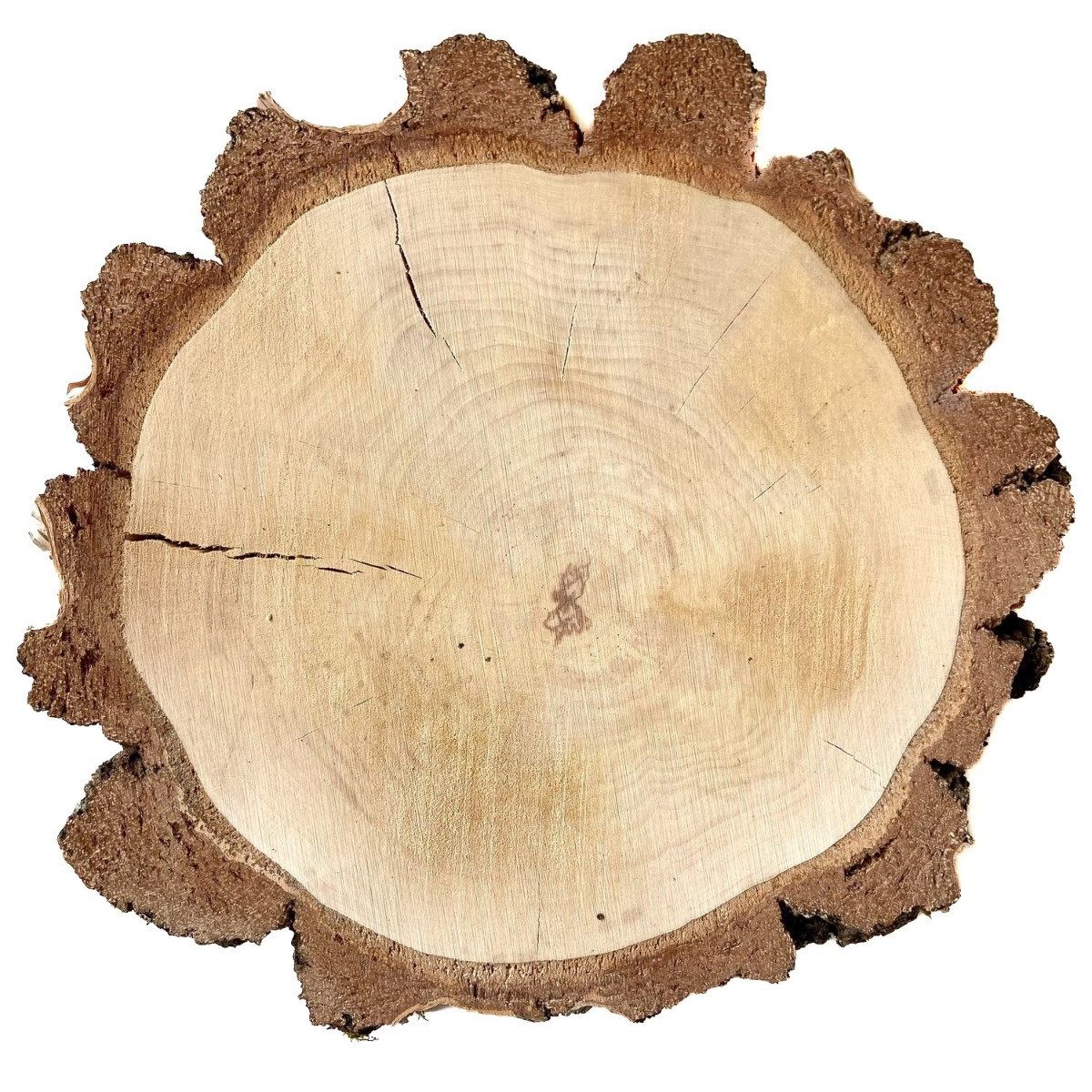 INNA-Glas Servierplatte Deko Holzscheibe MORGANIE, Natur, Ø19-22cm, Holz