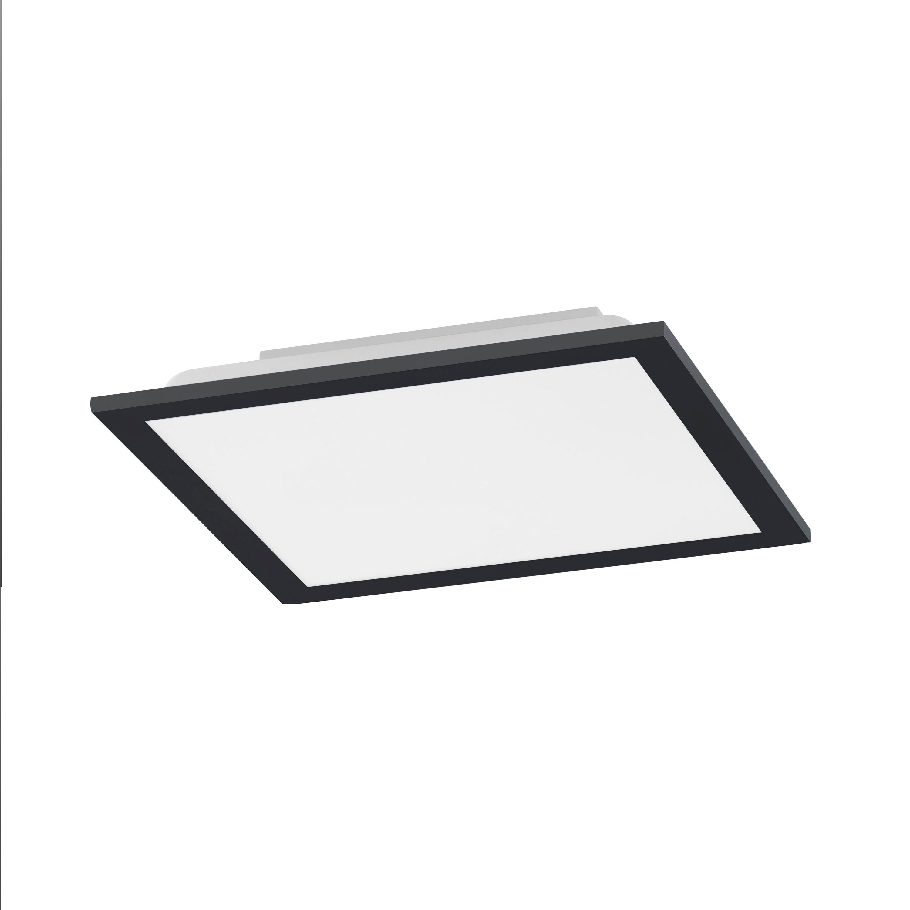 SellTec LED Deckenleuchte LED Panel Deckenlampe schwarz, dimmbar per Fernbedienung, Lichttemperatur CCT warmweiß - kaltweiß, Memory-Funktion, 1xLED-Board/33W/2700-5000K, 2700-4000-5000 Kelvin, CCT warmweiß - kaltweiß Fernbedienung