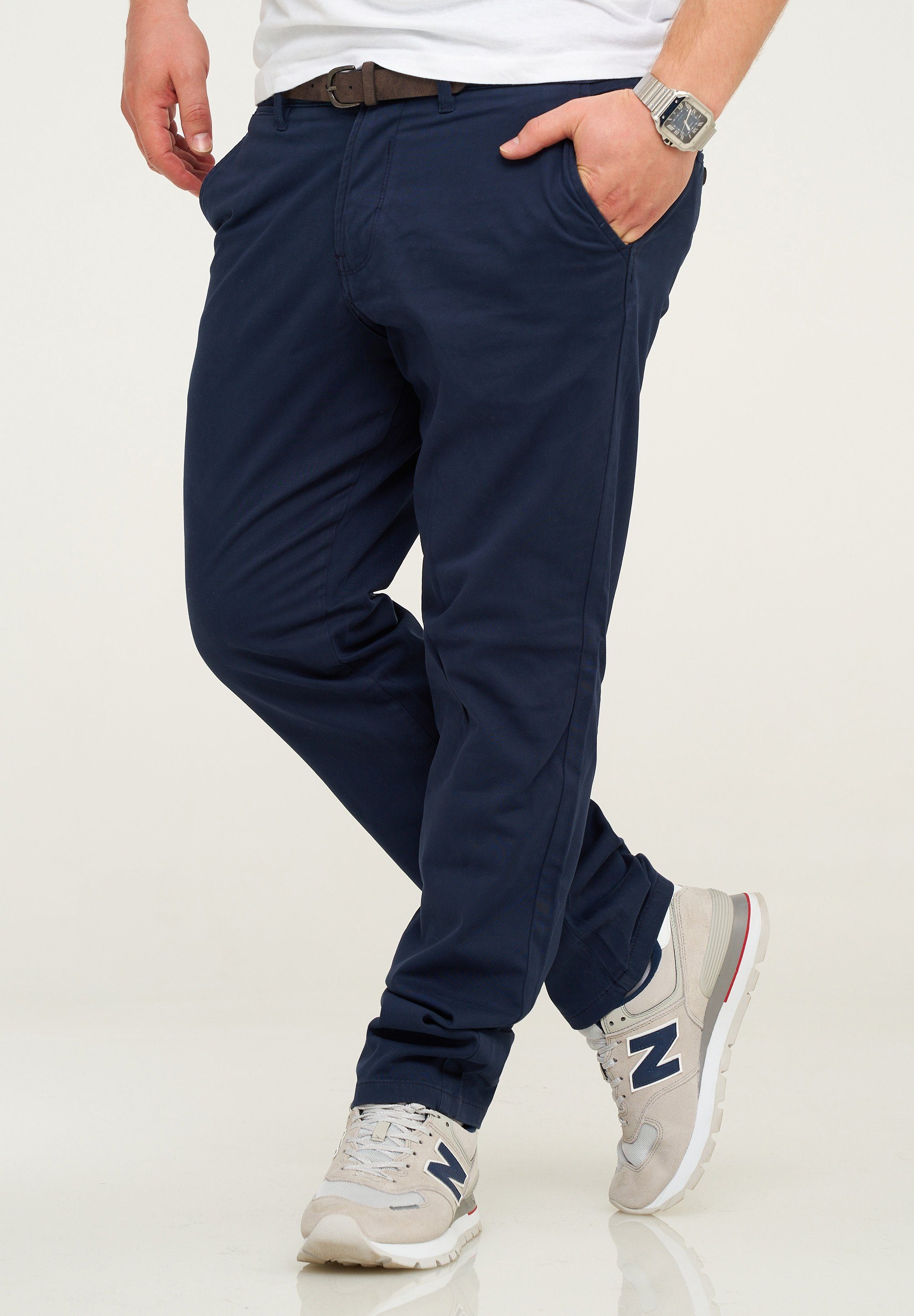Freizeithose Jones mit Casual & JJCS Gürtel Stretch Jack Navy Blazer Jeans-Hose Chinohose