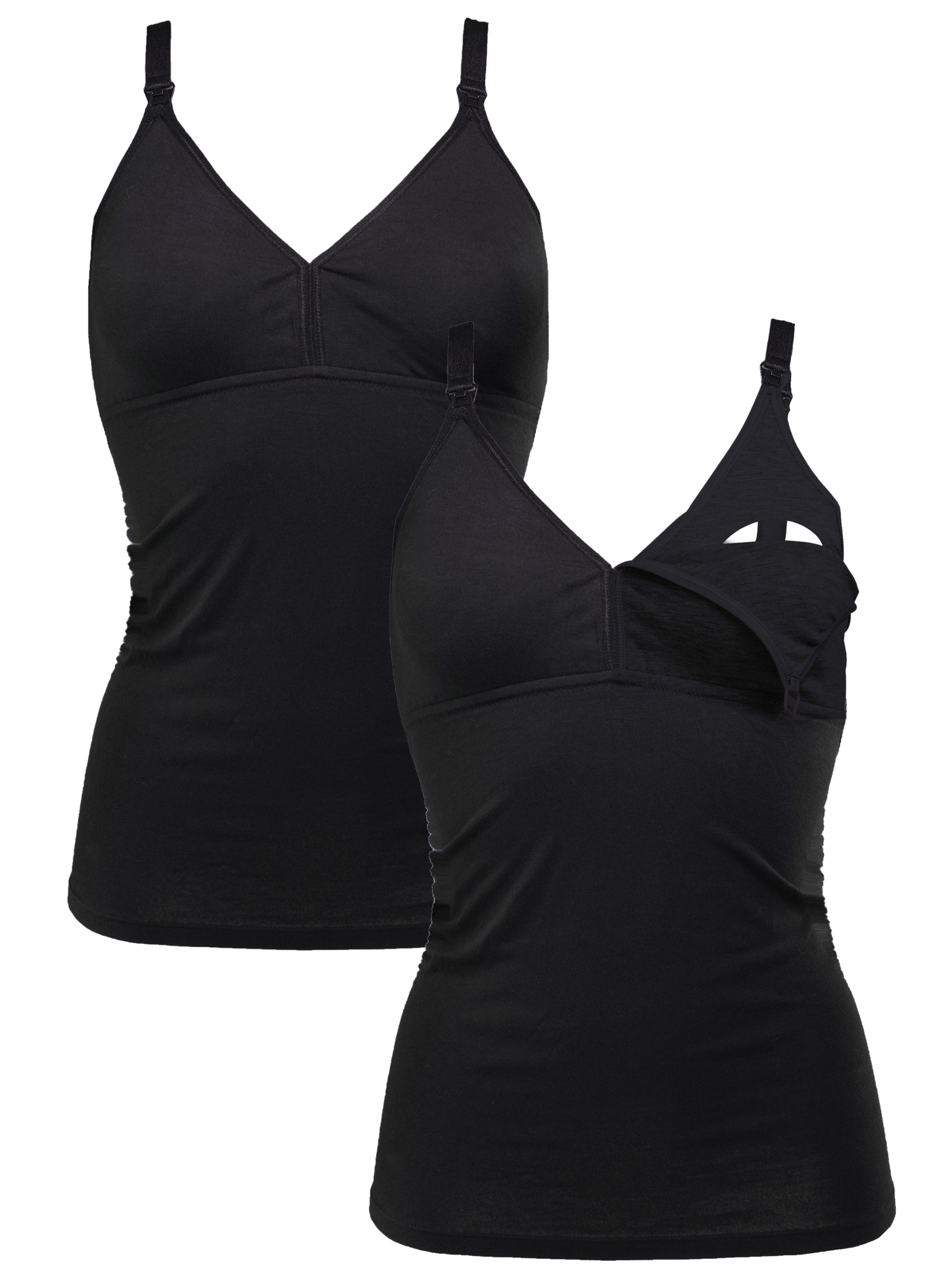 Herzmutter Stilltop Baumwoll-Mix - Stilloberteil - Stillfunktion (Doppelpack, 2-tlg) Stillhemd