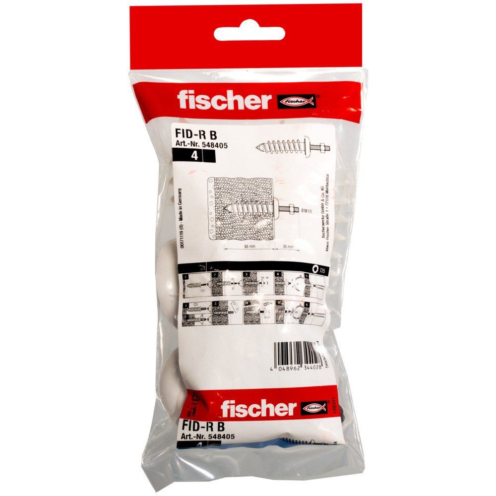 Schrauben- und Dübel-Set Fischer Dämmstoffdübel 10.0 x 95 mm - 4 Stück
