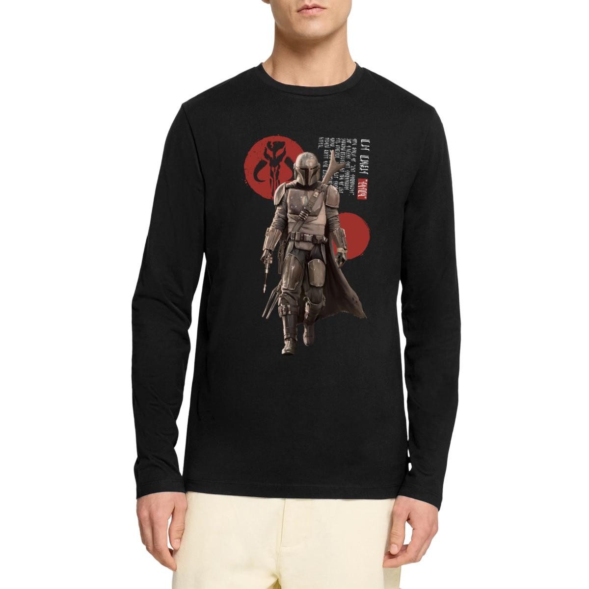T-Shirt Star Wars: Mandalorian Zeichen Premium Langarmshirt Herren