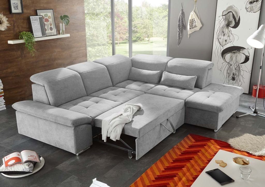Couch Wayne Rot (Berry) Sofa EXCITING 276x240 Eckcouch DESIGN Ecksofa ED Ecksofa, cm