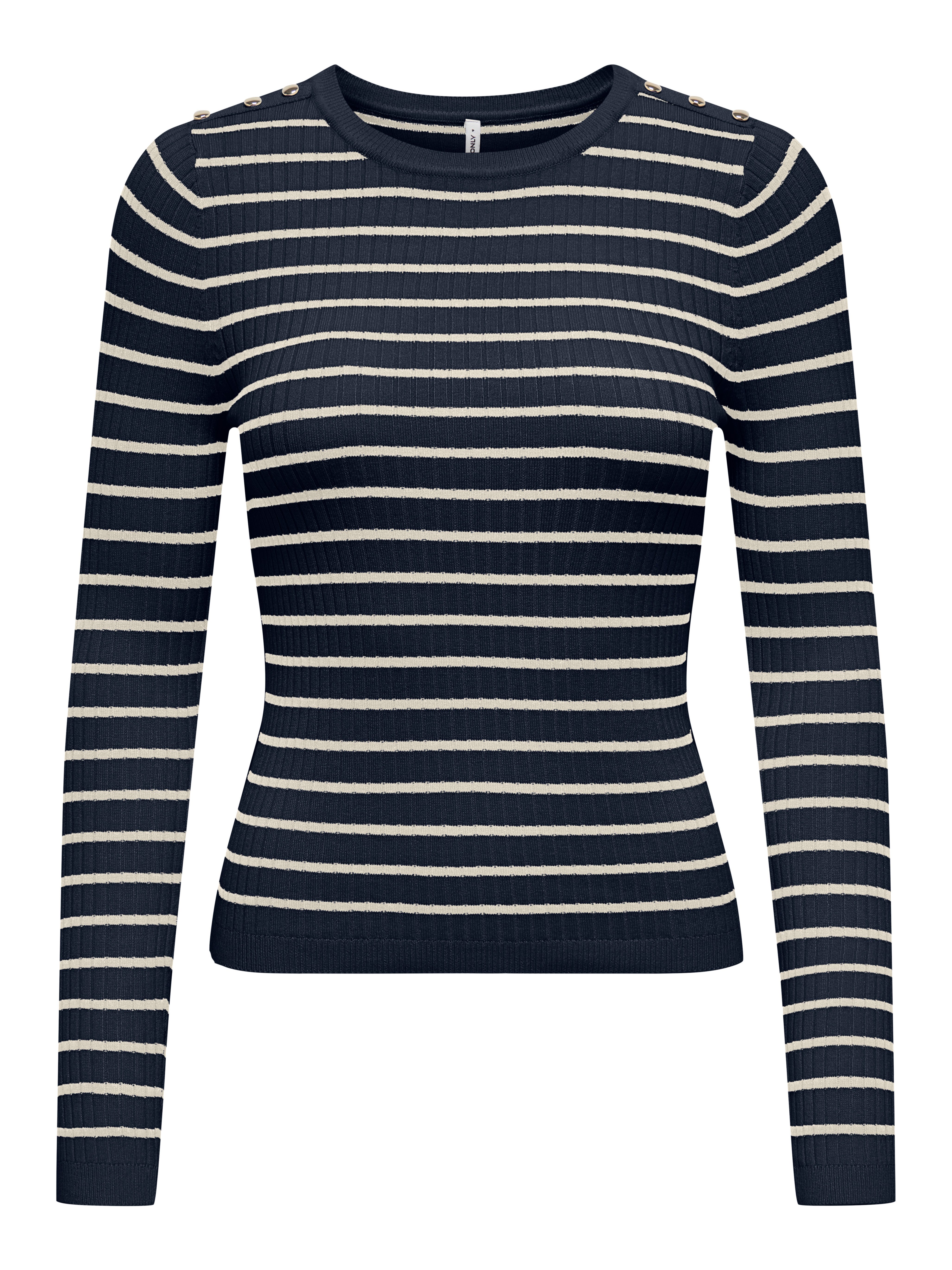 ONLY Strickpullover ONLMILA LS STRIPE BUTTON O-NECK CC KNT günstig online kaufen