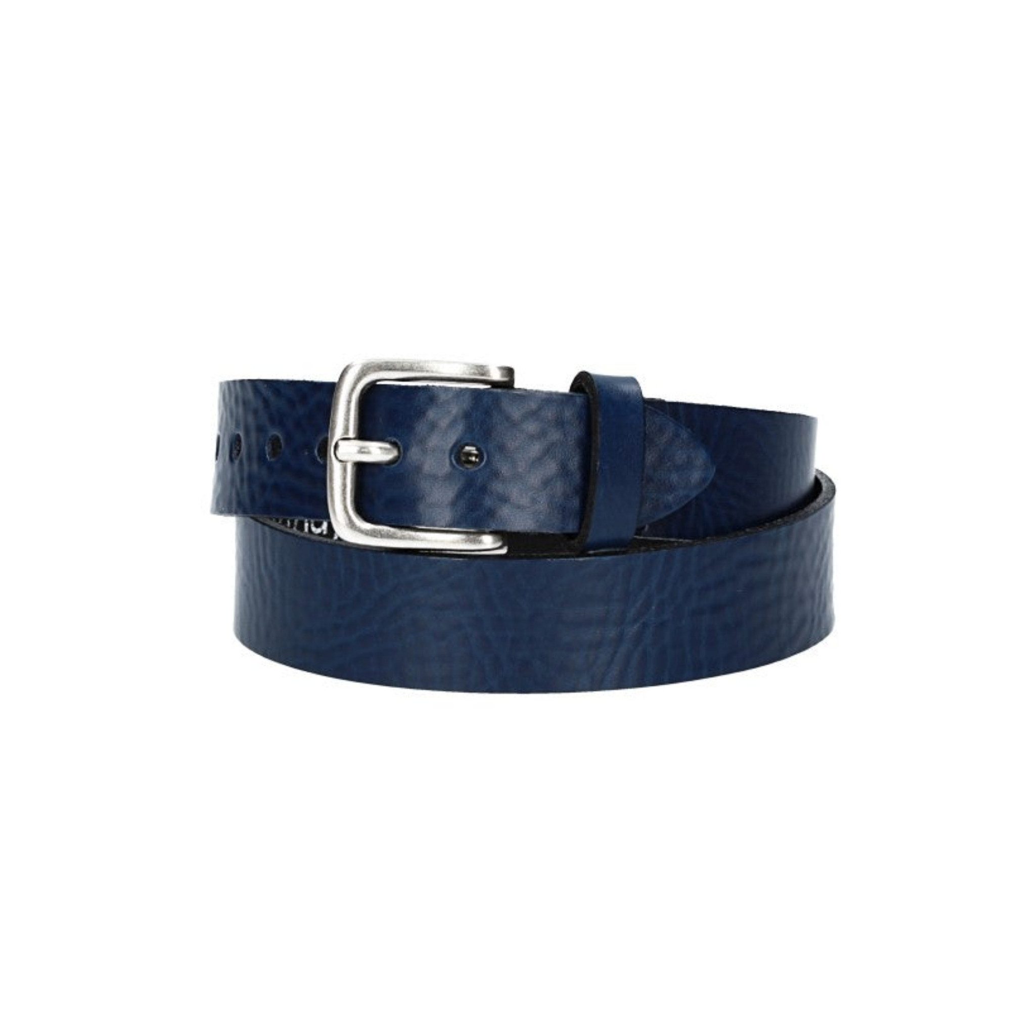 kiddybelts Ledergürtel Kids 25mm in Blau, Marine mit Schließe in Silber (KB10-490, 1-St) sehr weiches Vollrindleder