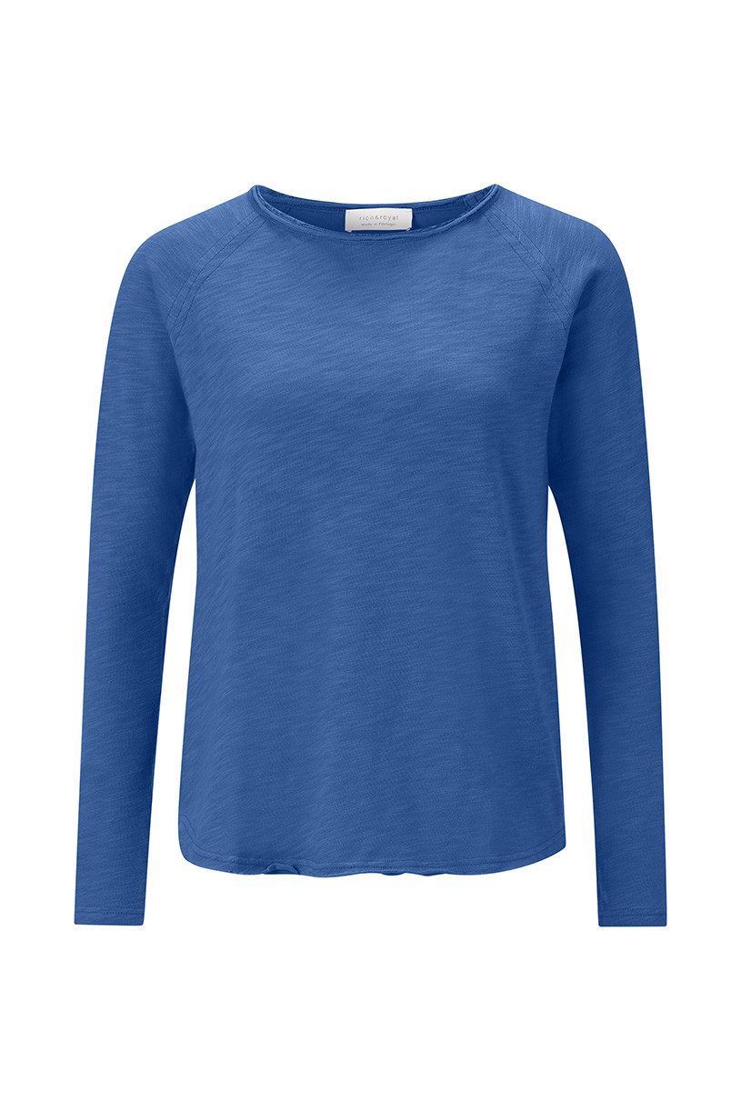 RICHROYAL Langarmshirt 2409 O HJ LS mit offener Ausschnittkante und Saum