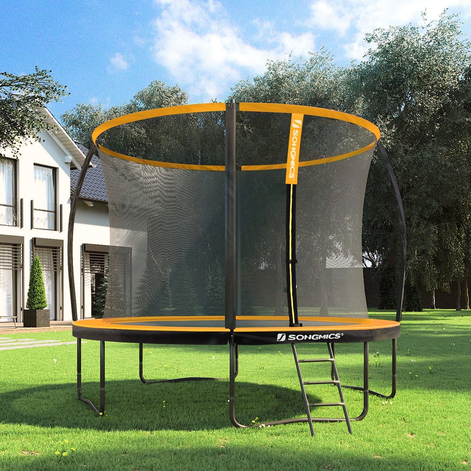 SONGMICS Gartentrampolin »STR122C01 STR122O01«, Trampolin Ø 366 cm mit