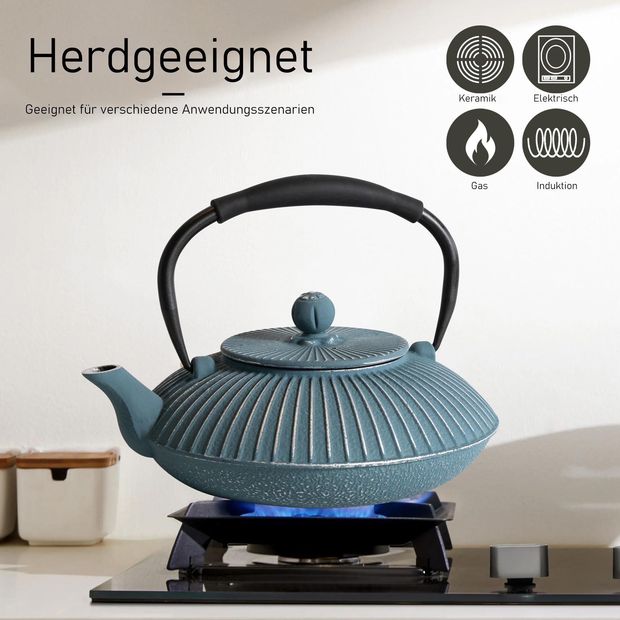 Vankel Teekanne Vielseitige Gusseisen Teekanne Kollektion mit Edelstahlfilter