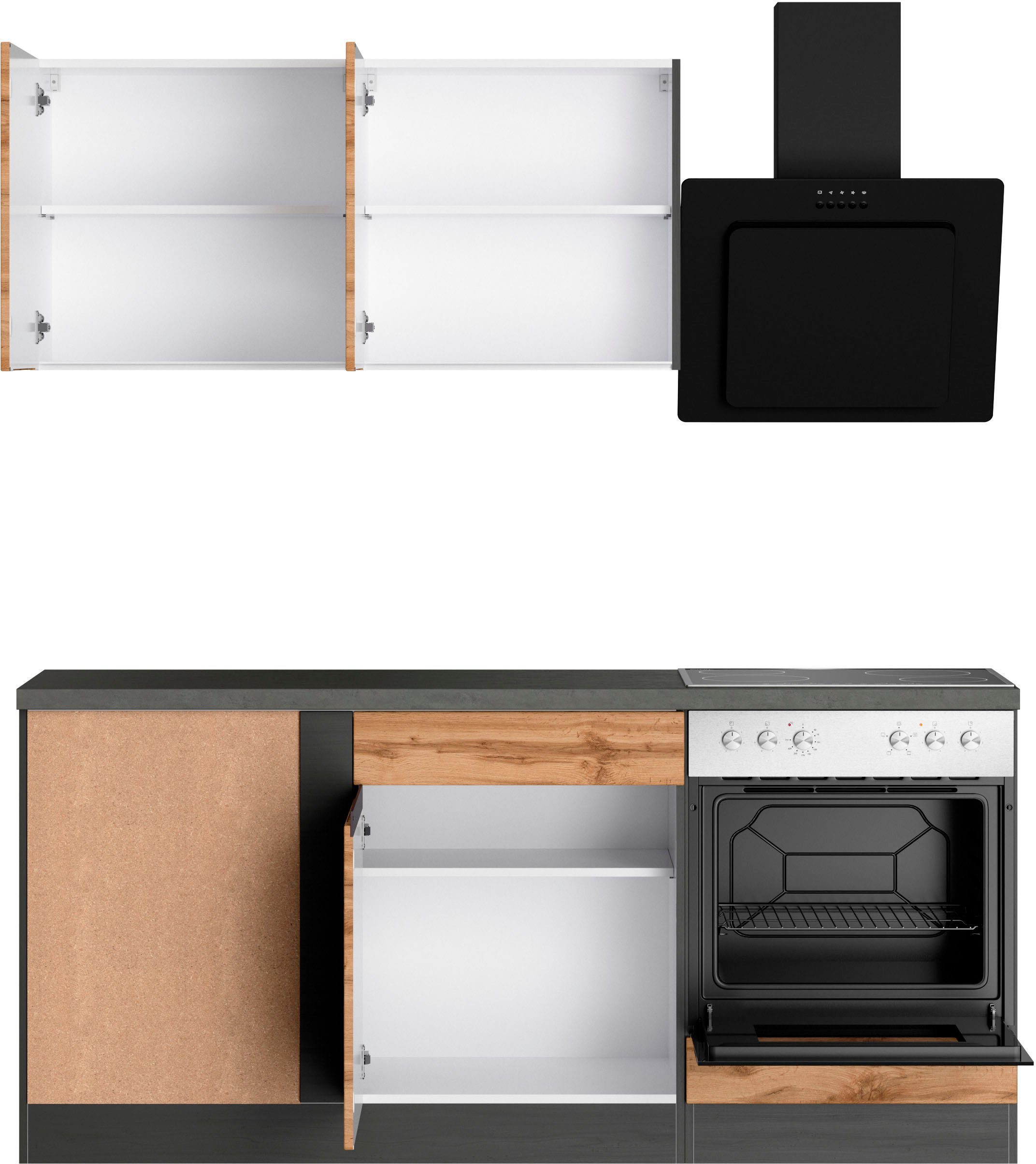 KOCHSTATION Winkelküche KS-Riesa, Stellbreite 240x180 cm, wahlweise mit oder ohne E-Geräte