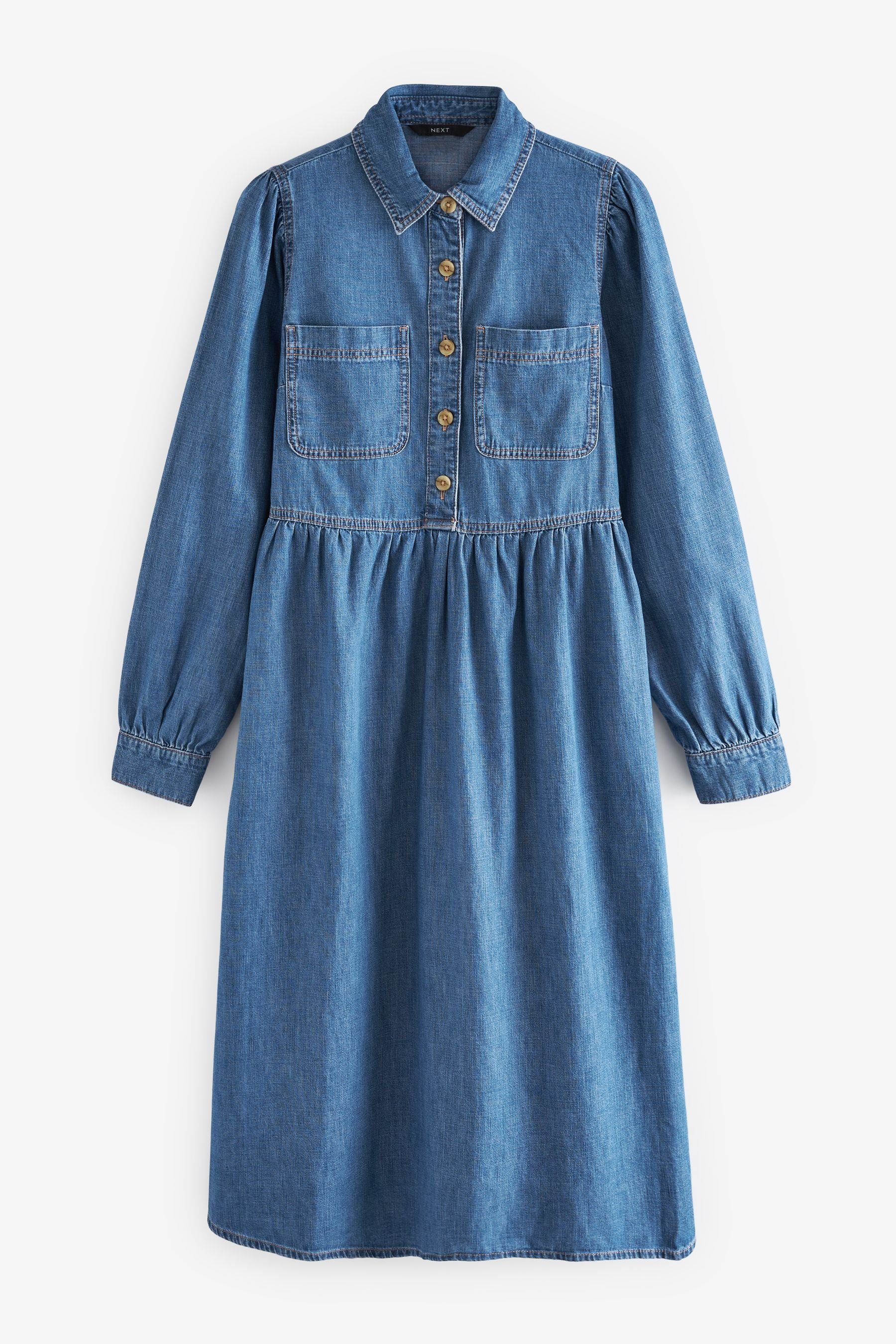 Next Midikleid Gesmoktes Midikleid – Petite günstig online kaufen