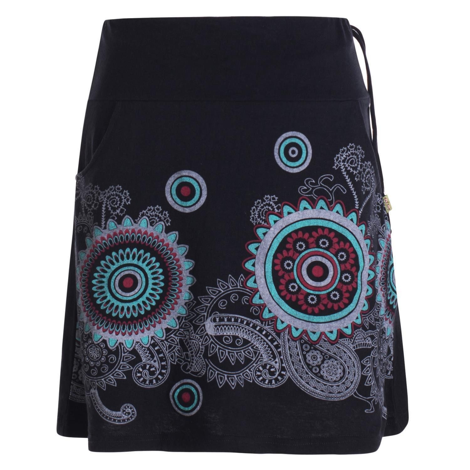 Vishes Minirock Kurzer Baumwoll-Rock Taschen-Rock Mini-Rock große Mandalas günstig online kaufen