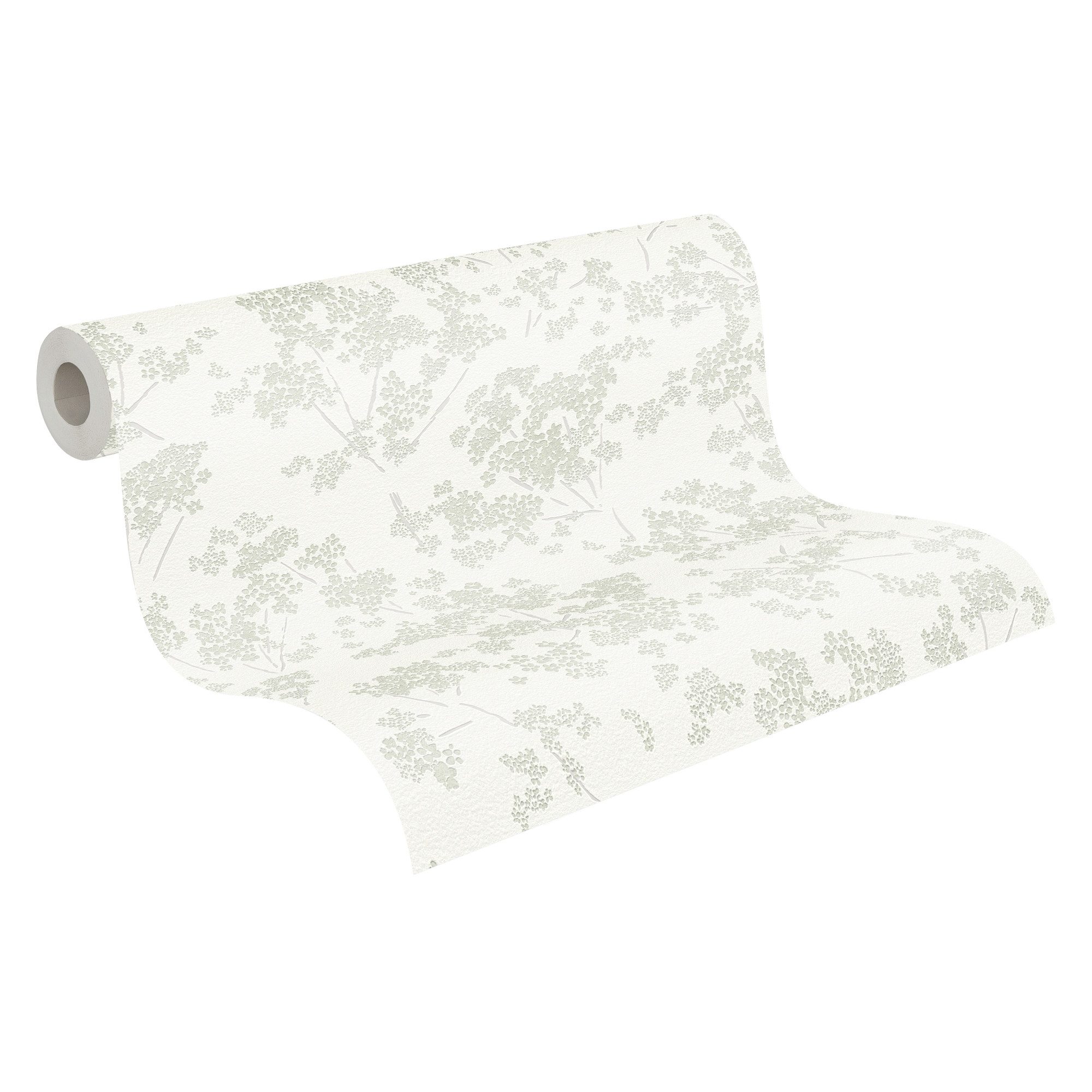 Bricoflor Japanische Kirschblüten Tapete Weiß Grün Moderne Florale Tapete H günstig online kaufen