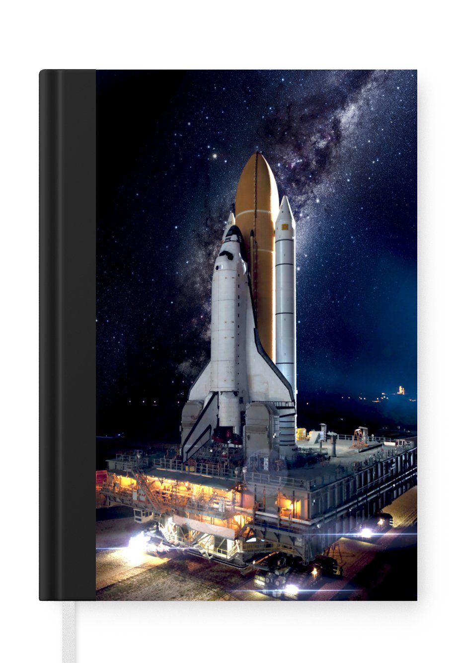 MuchoWow Notizbuch Rakete - Weltraum - Sterne, Journal, Merkzettel, Tagebuch, Notizheft, A5, 98 Seiten, Haushaltsbuch