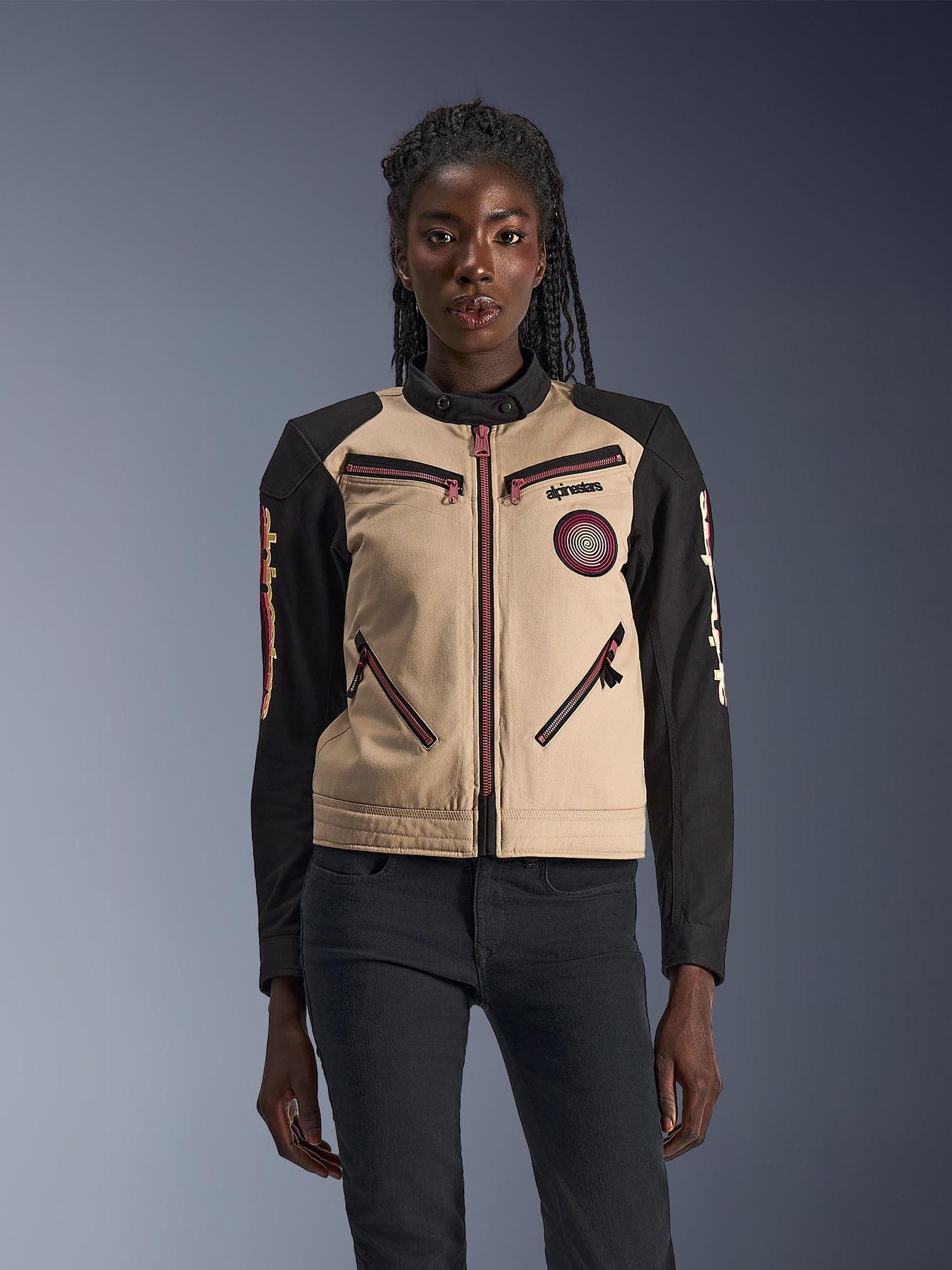 Alpinestars Motorradjacke Stella Grace Damen Motorrad Textiljacke Airbag vorbereitet,Ellenbogenprotektoren enthalten,Schulterprotek