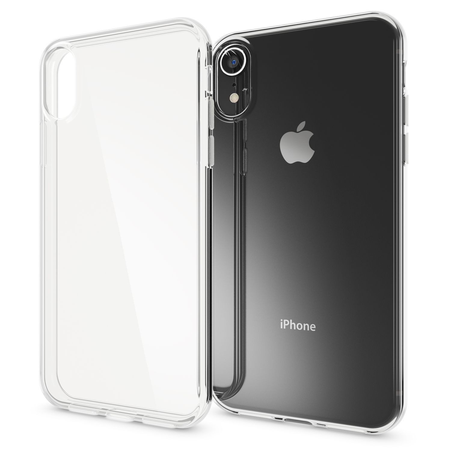 Nalia Smartphone-Hülle Apple iPhone XR 15,5 cm (6,1 Zoll), GLAZE Case - Transparentes Silikon, Anti-Watermark & Schlank
