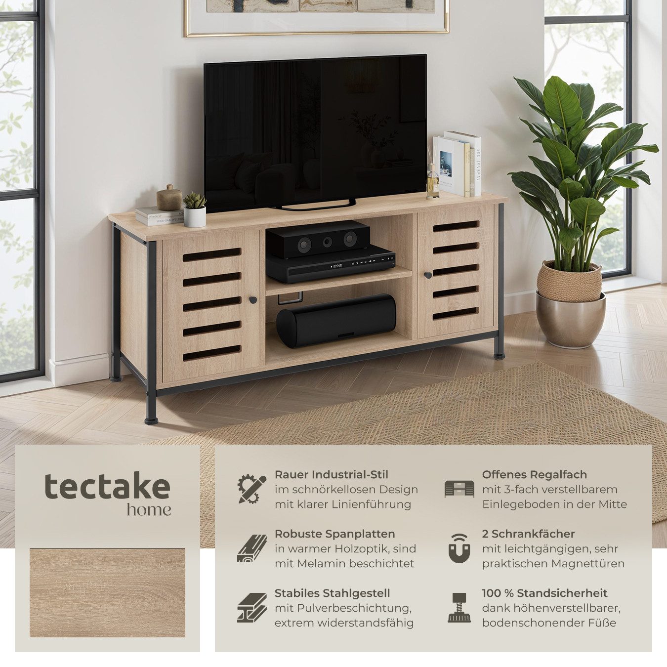 tectake Lowboard TV-Board, Industrial Style günstig online kaufen