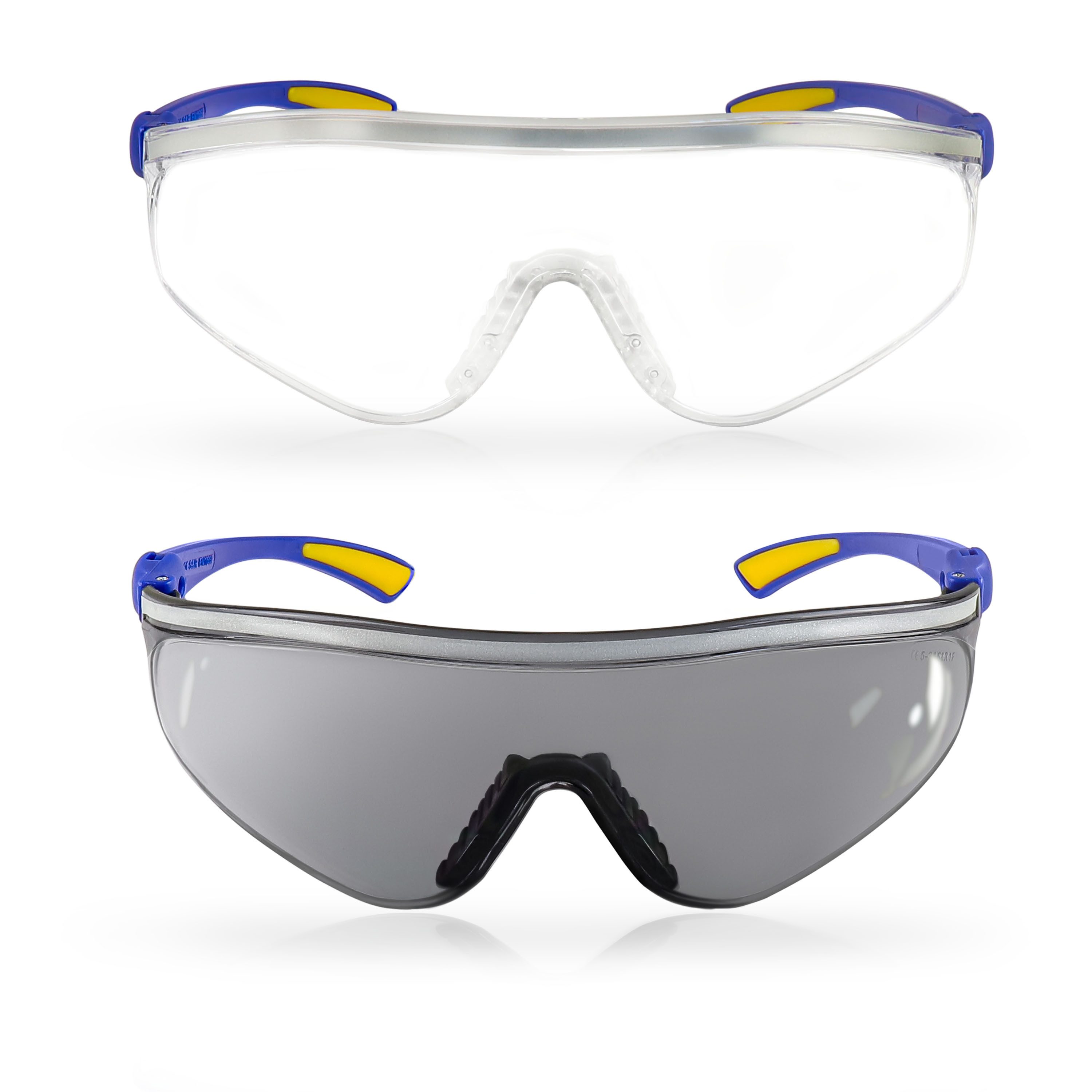 Arbeitsschutzbrille transparente und getönte Sicherheits-Gläser, stoßfest, UV400 Schutz